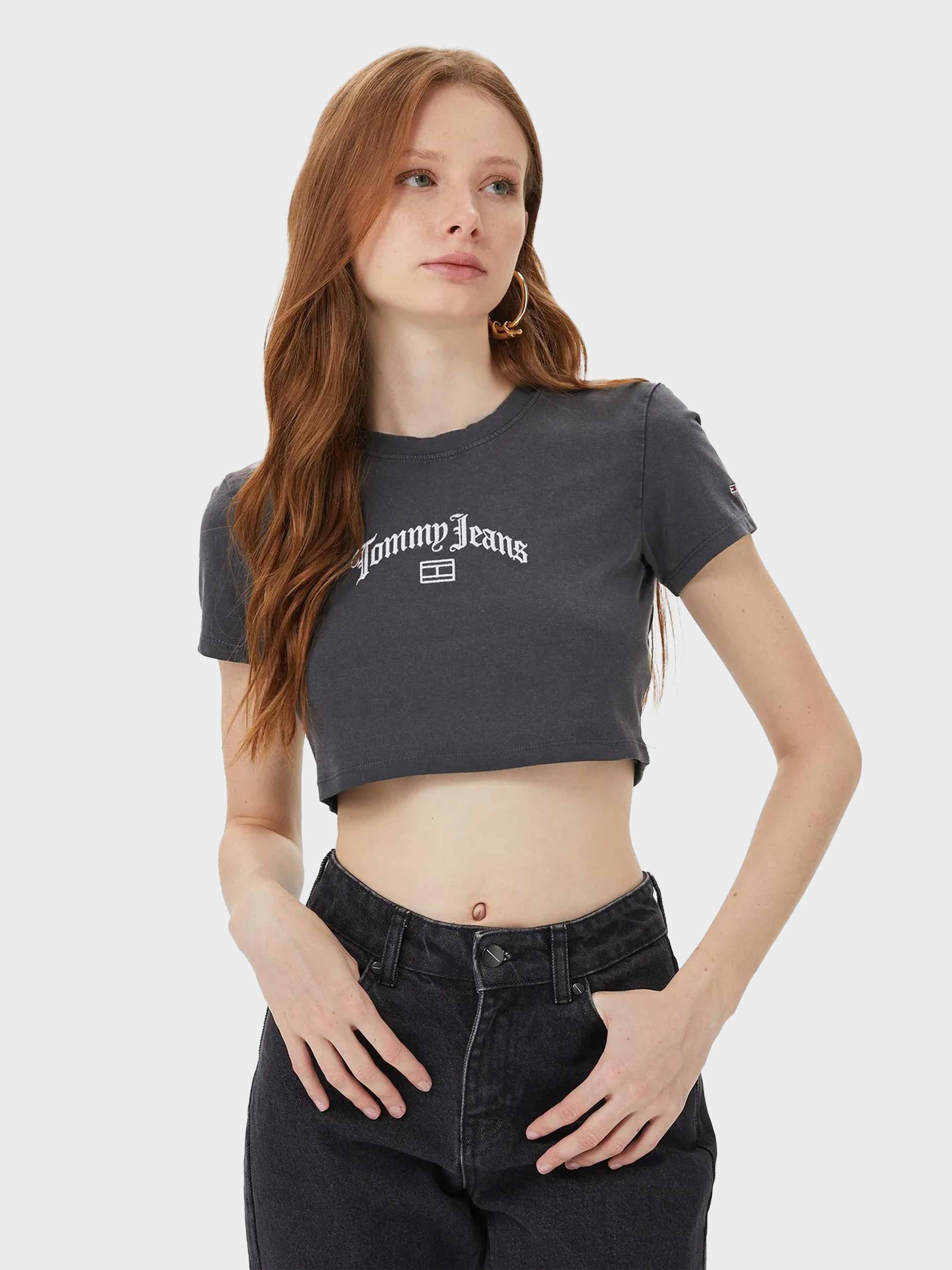 Tommy Hilfiger Jeans - Women's  Logo Cropped T - Shirt - Image 3
