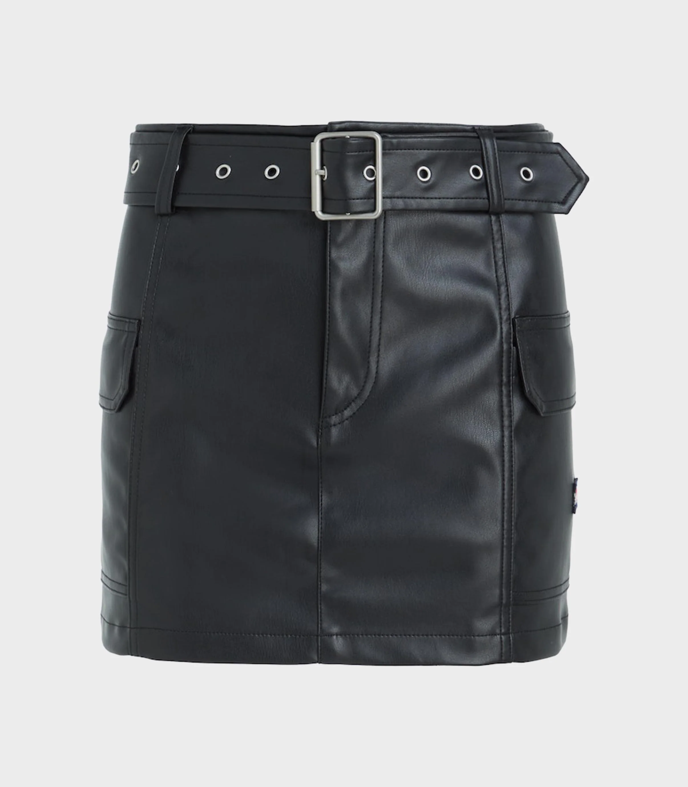 Tommy Hilfiger Jeans - Women's Vegan Leather Belted Mini Skirt - Image 3