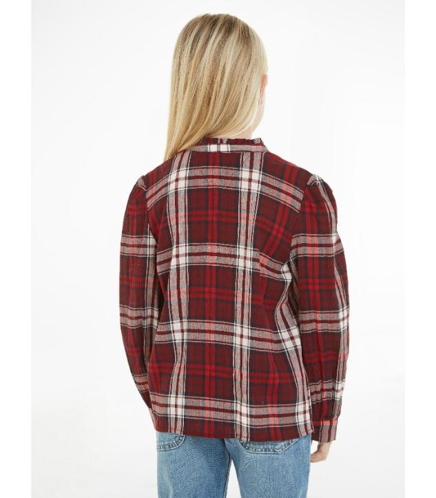 Tommy Hilfiger - Girls' Tommy Tartan Ruffle Collar Shirt - Image 3