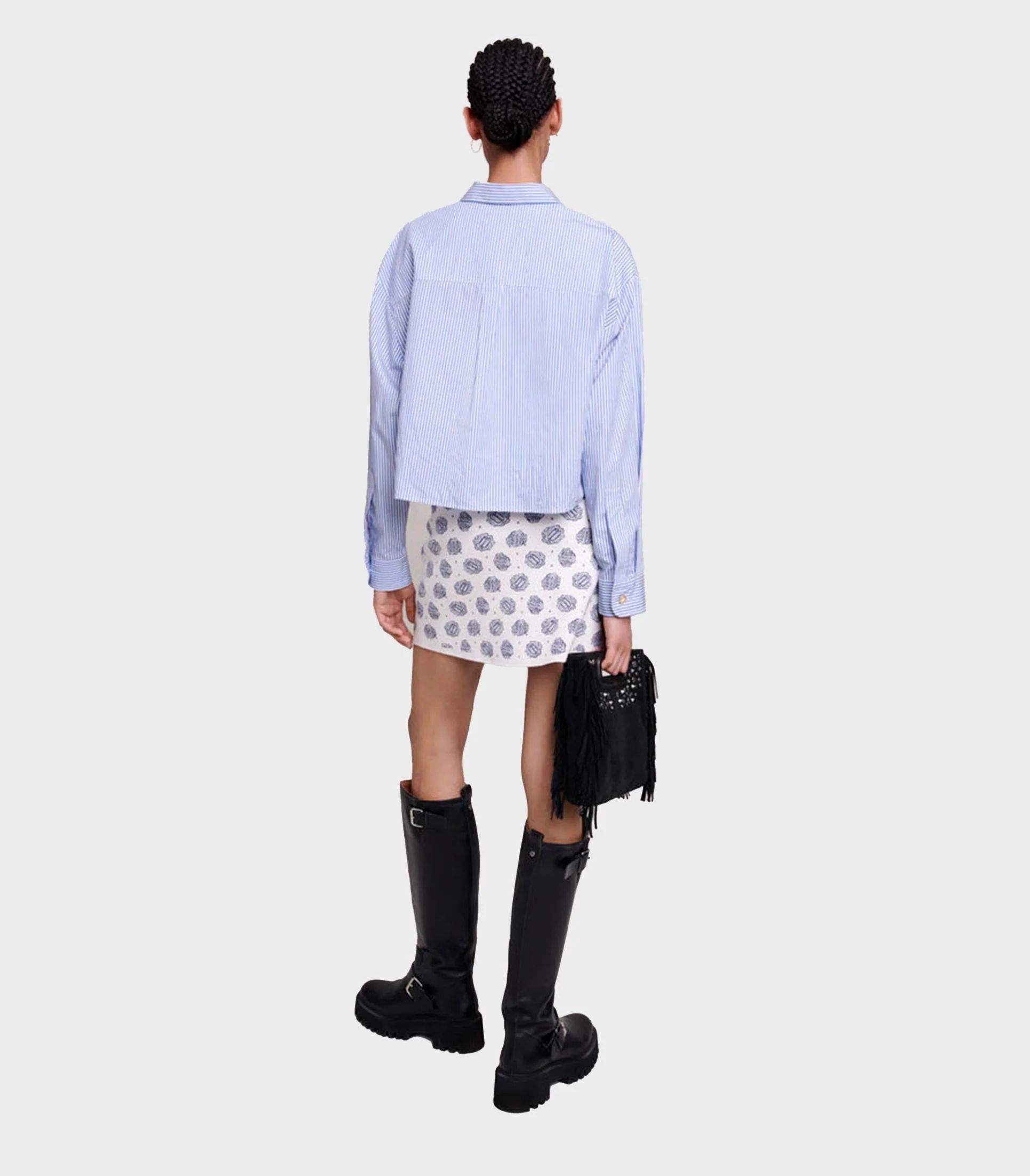 Maje - Monogrammed Knit Skirt - Image 5