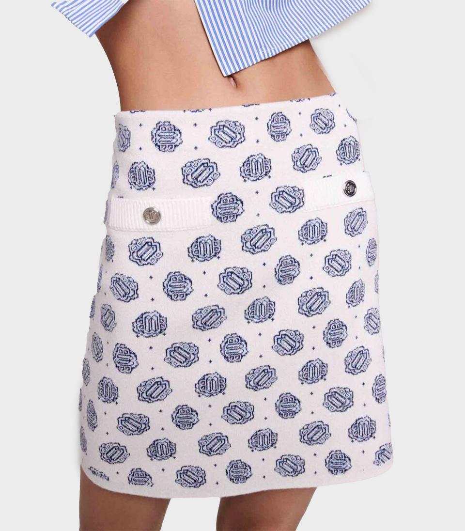 Maje - Monogrammed Knit Skirt - Image 8