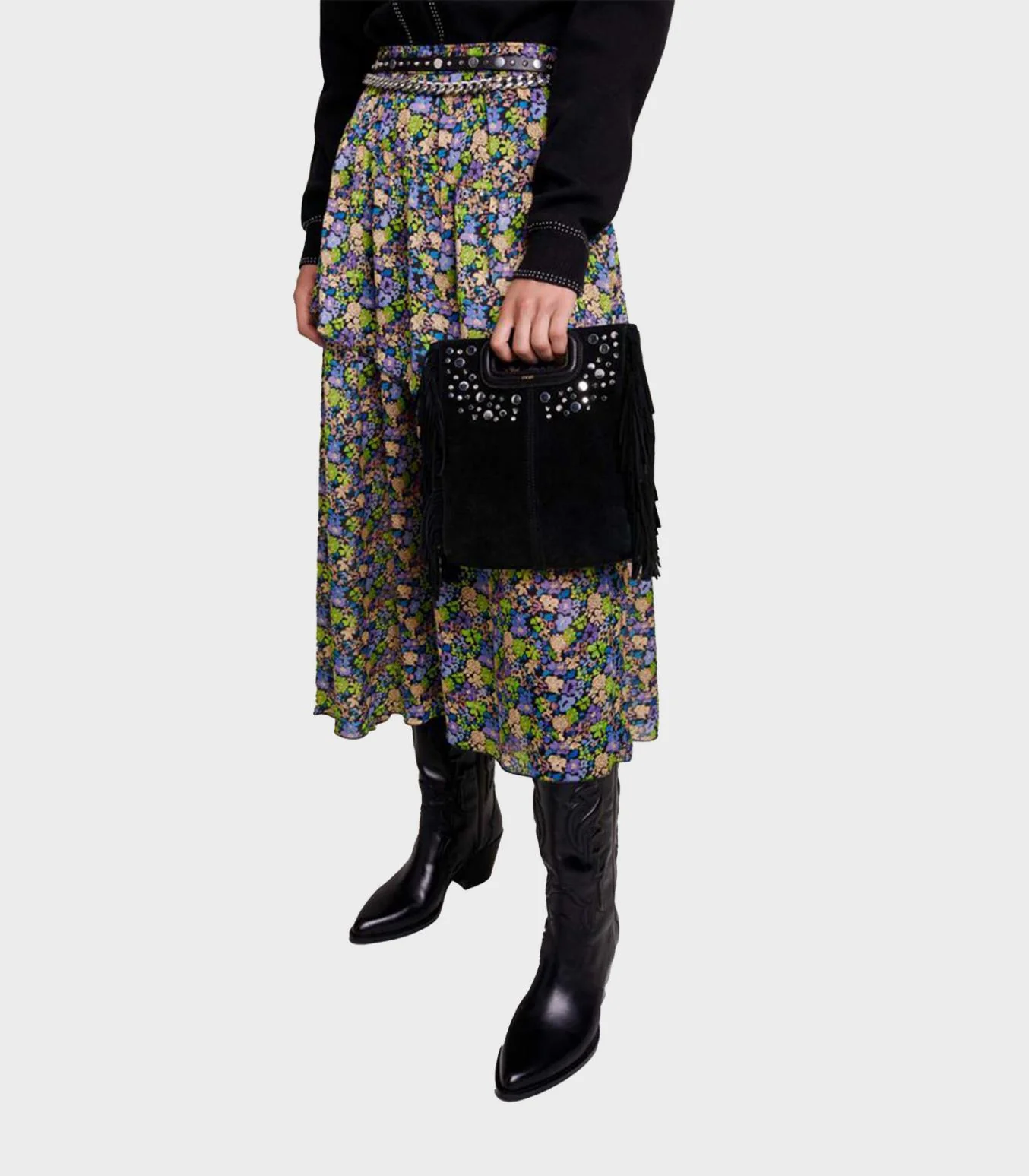 Maje - Long Floral Skirt - Image 2