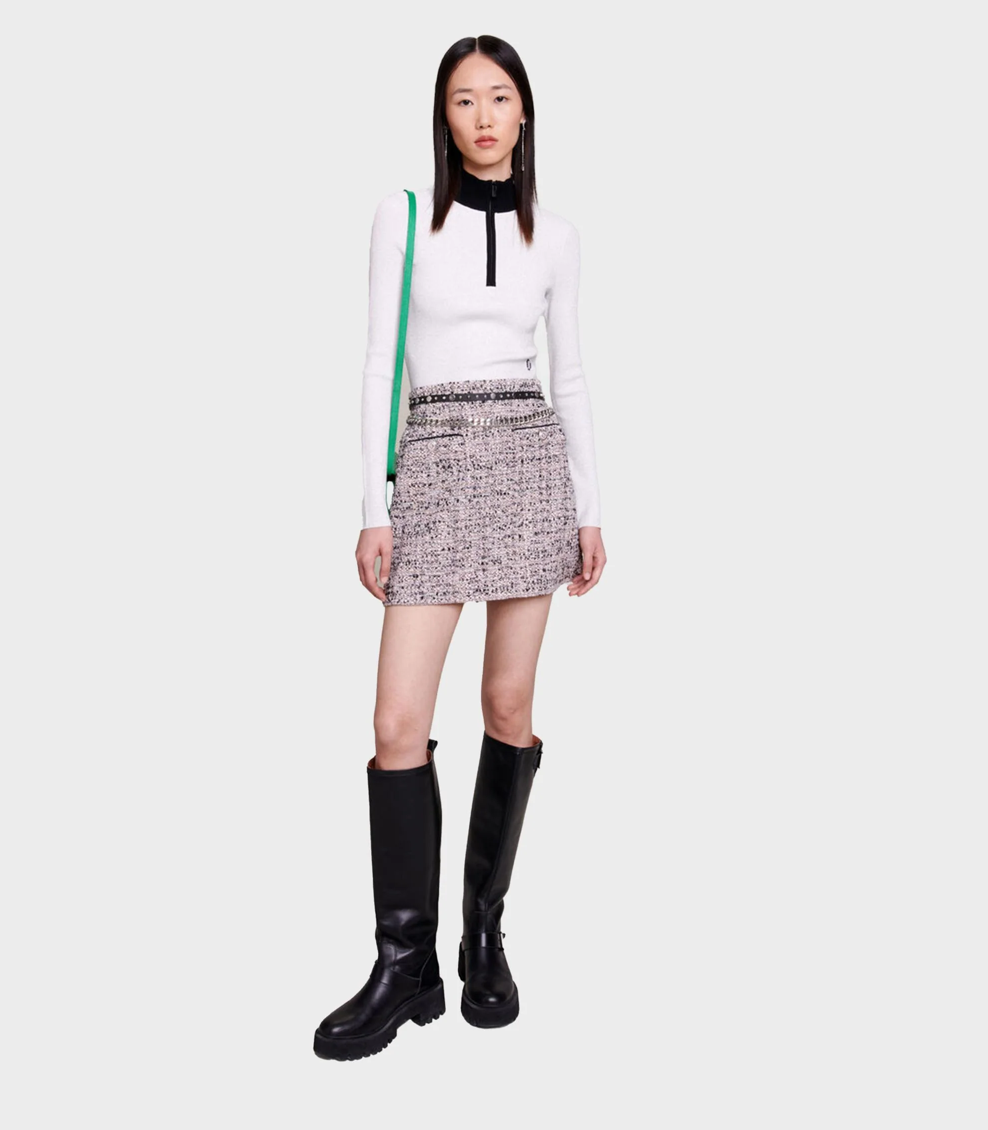 Maje - Women's Short Tweed Skirt - Image 3
