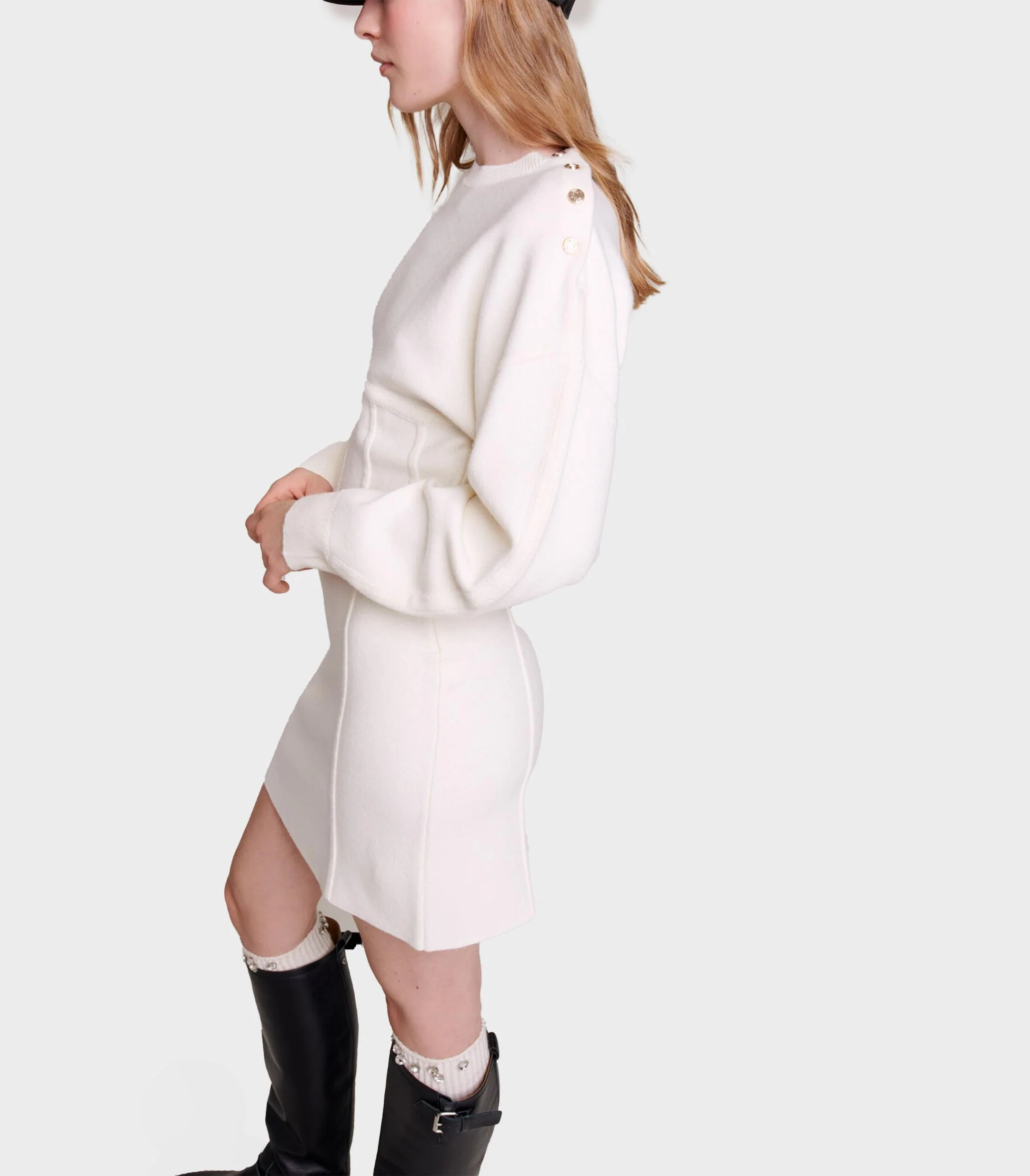Maje - Corset- Effect Jumper Dress - Image 3