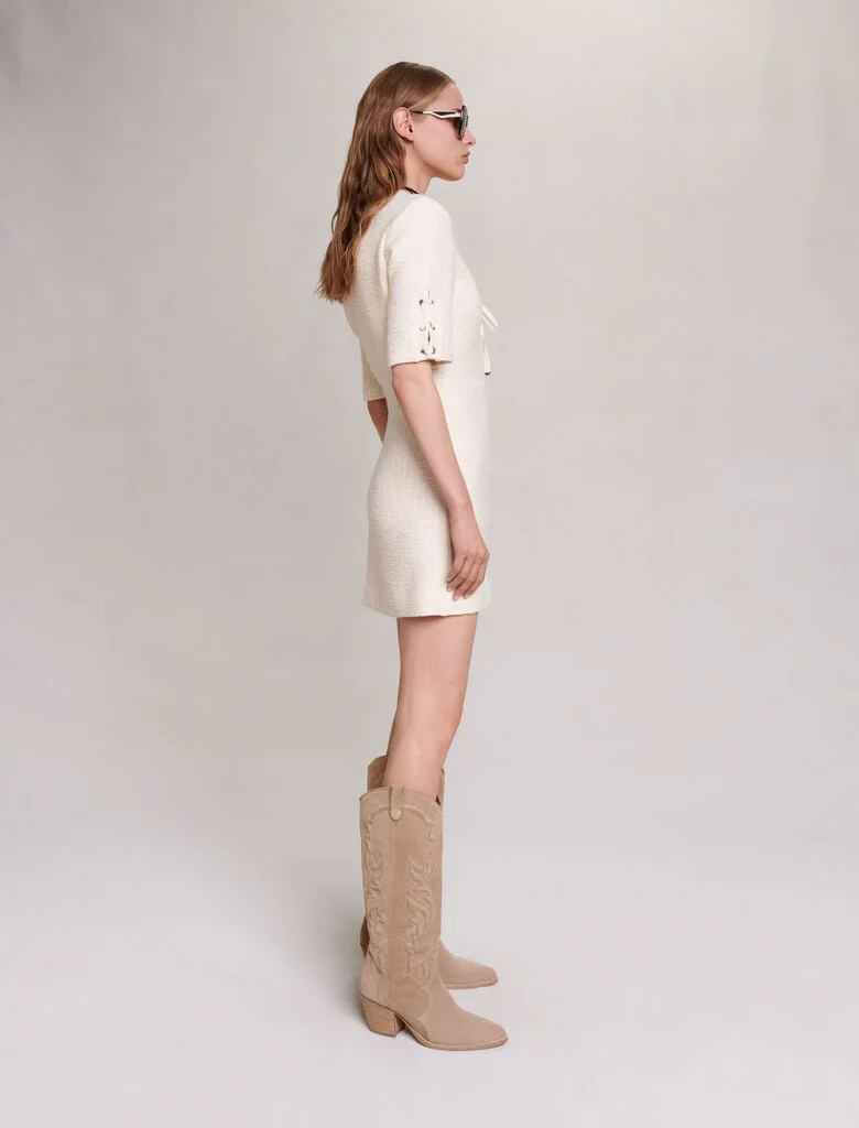 Maje - Short Dress In Tweed - Image 5