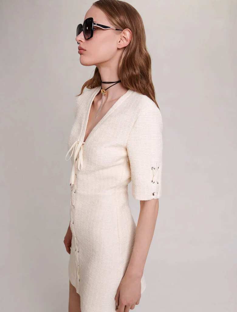Maje - Short Dress In Tweed - Image 6