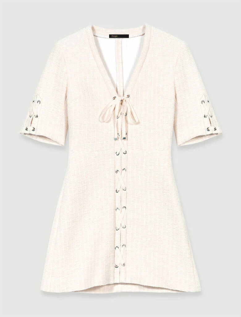 Maje - Short Dress In Tweed - Image 8
