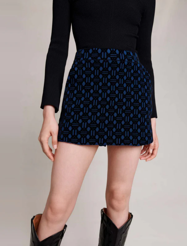 Maje - Velvet Jacquard Skort - Image 7