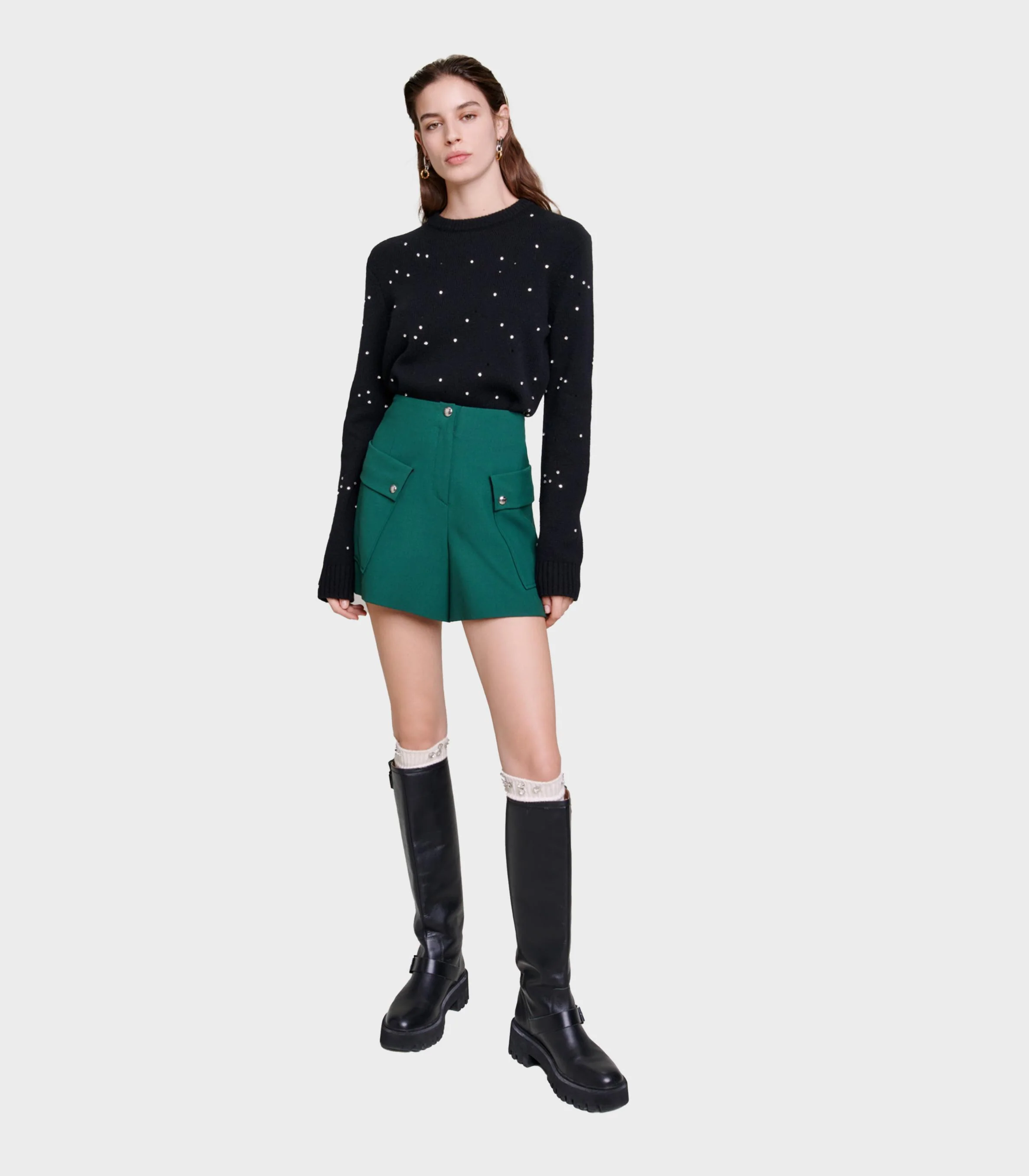 Maje - Structured Shorts With Pockets - Image 2