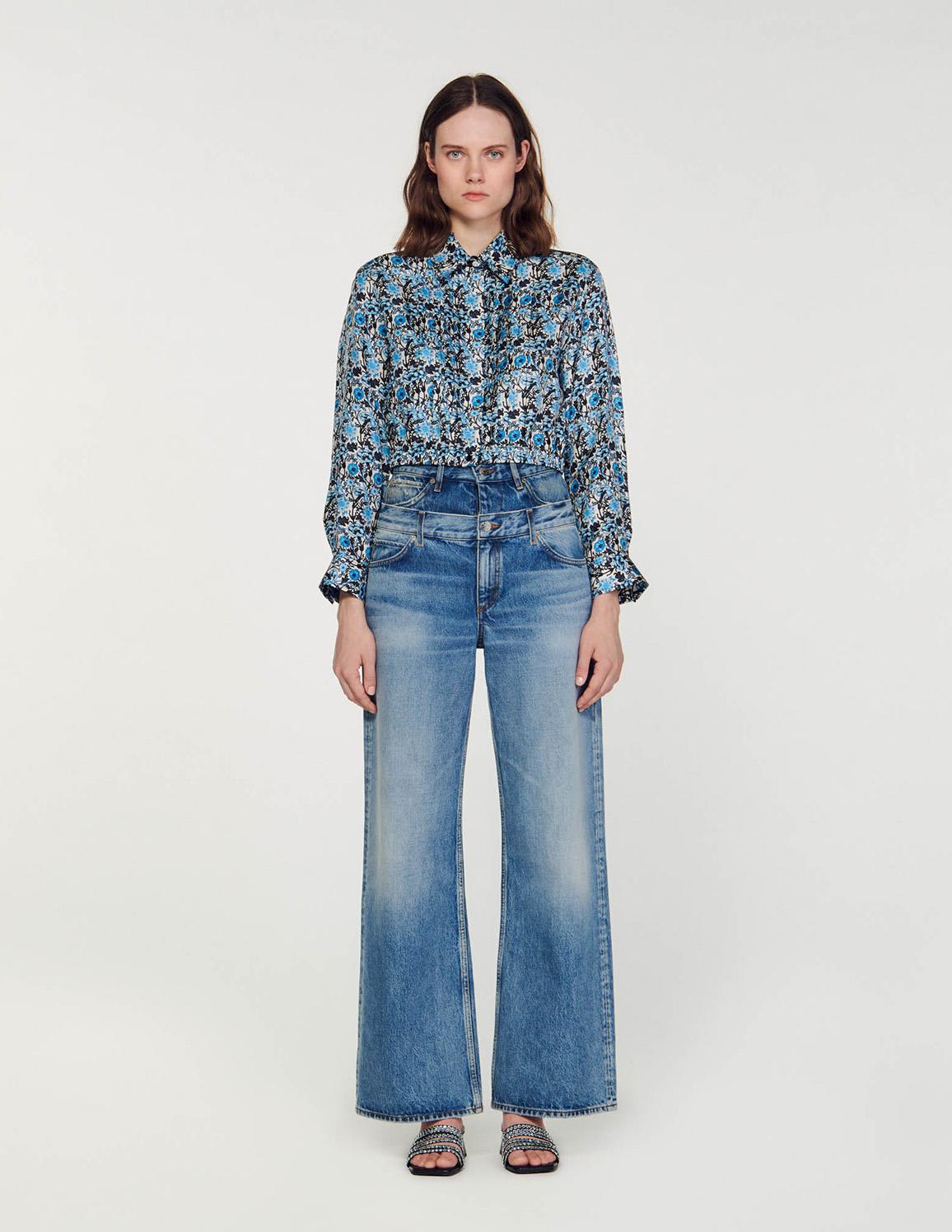 SANDRO - Cropped Silk Shirt - Image 2