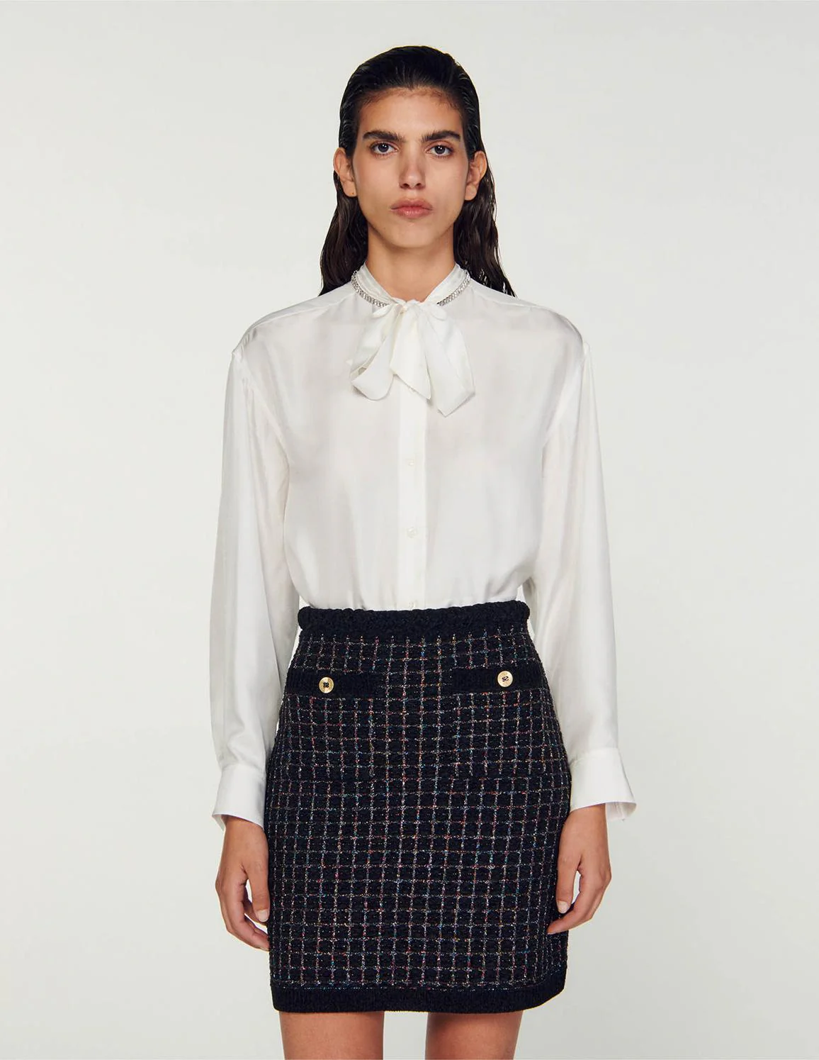 SANDRO - Textured Knit Skirt - Image 3