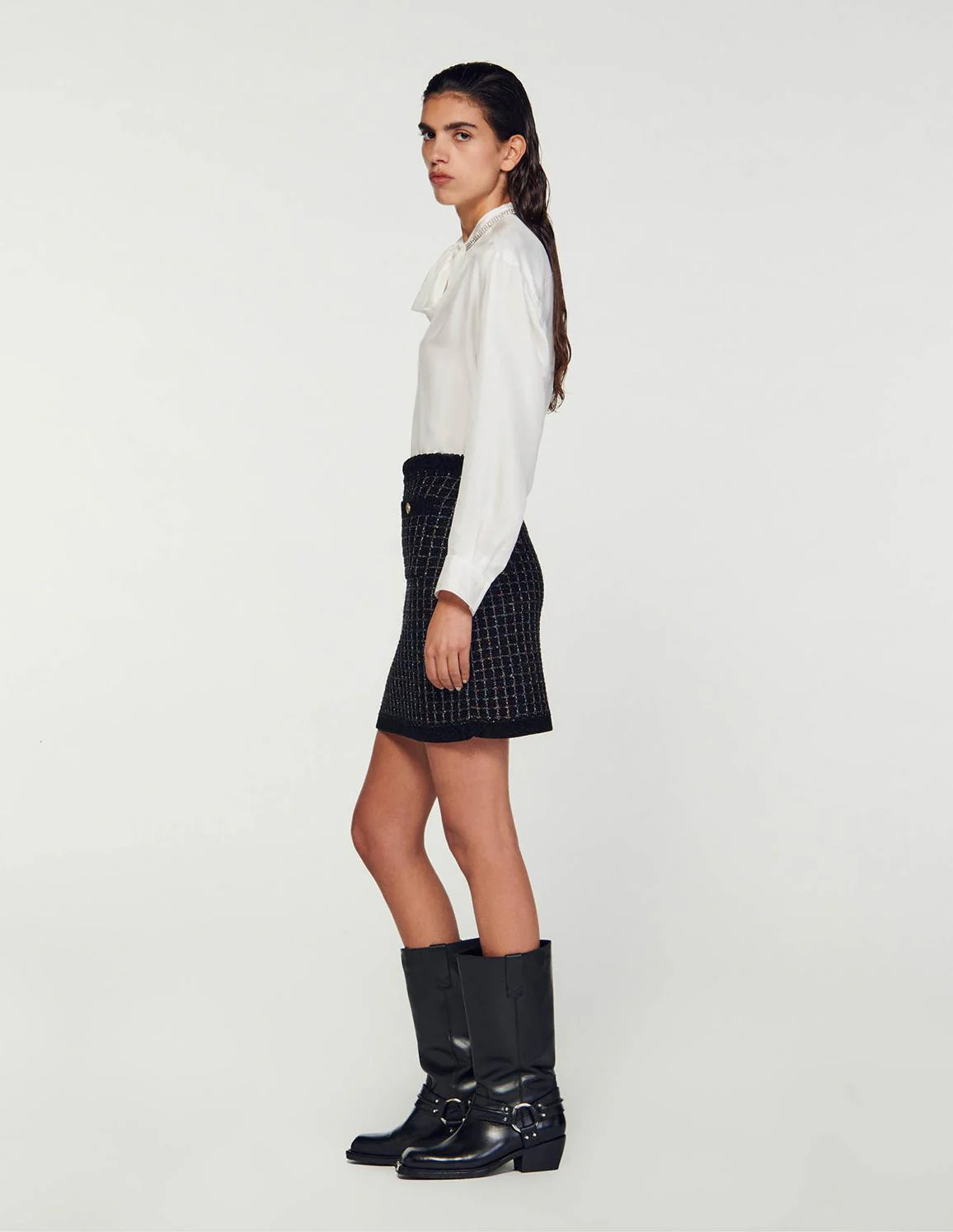 SANDRO - Textured Knit Skirt - Image 4
