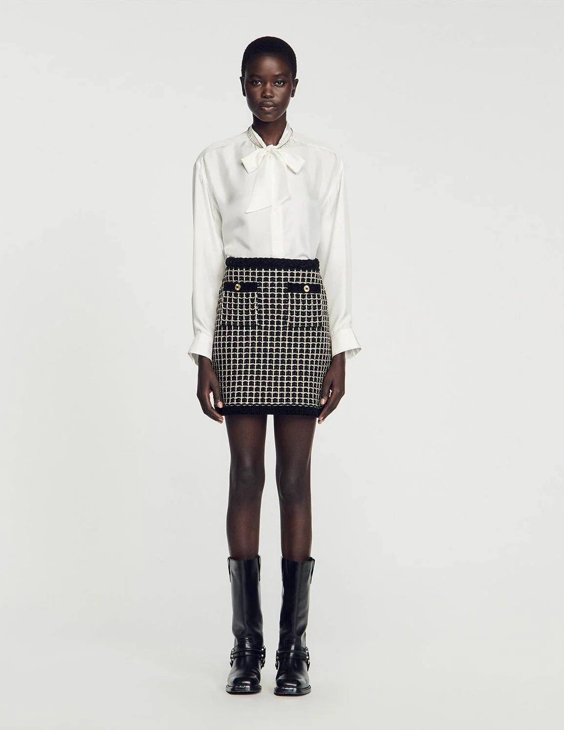 SANDRO - Textured Knit Skirt - Image 7