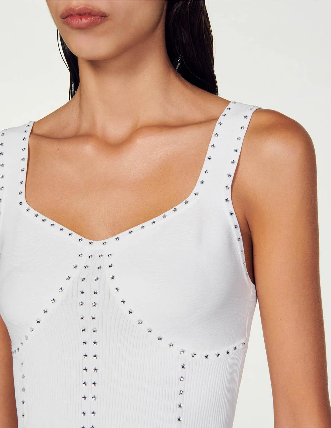 SANDRO - Rhinestone Knit Cropped Top - Image 6