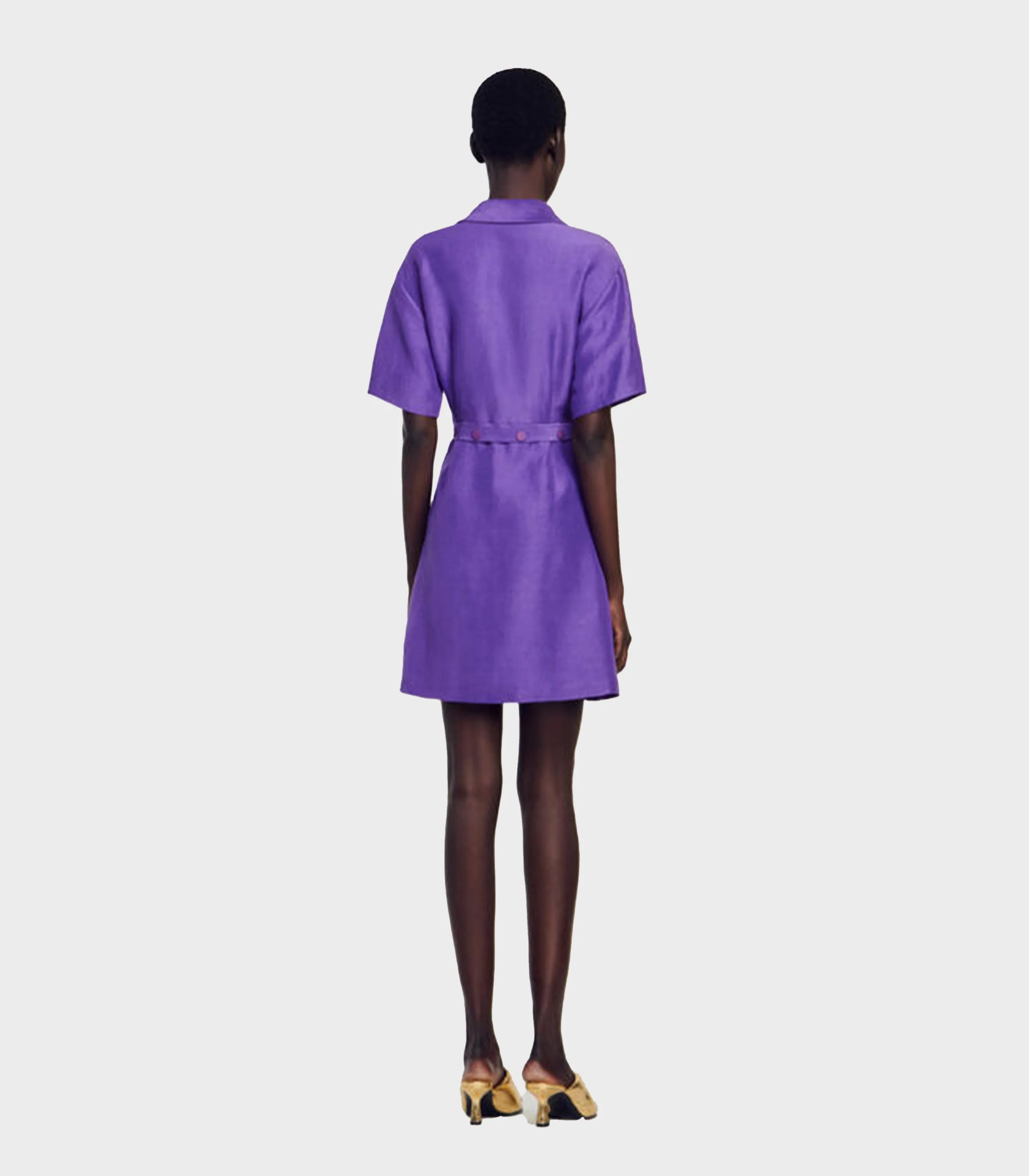 SANDRO - Short Dress With Shirt Collar - Image 3