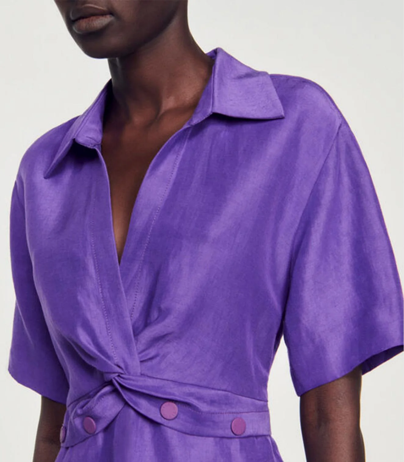SANDRO - Short Dress With Shirt Collar - Image 5