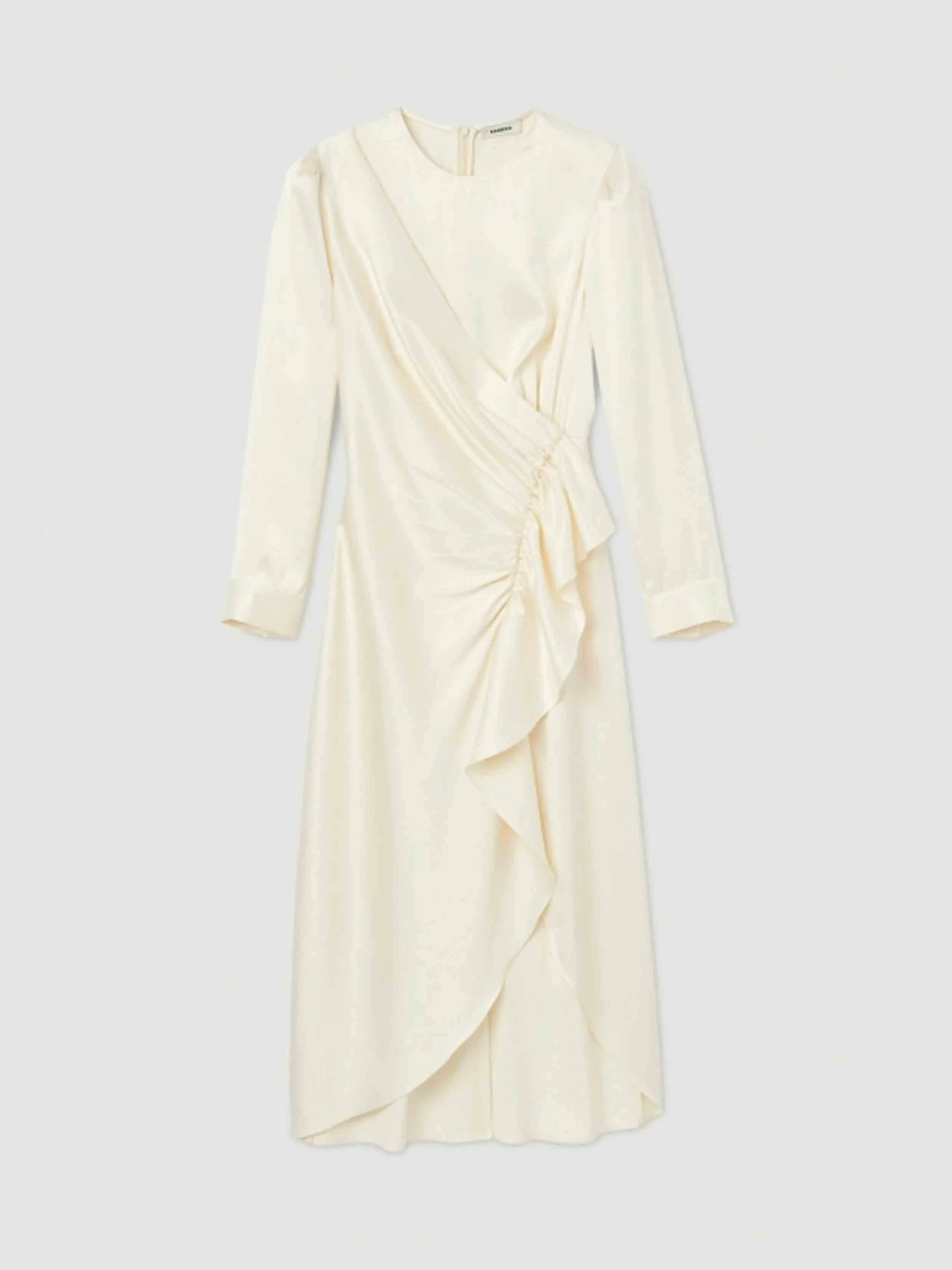 SANDRO - Women's Ruffled Satin-Effect Dress - Image 2
