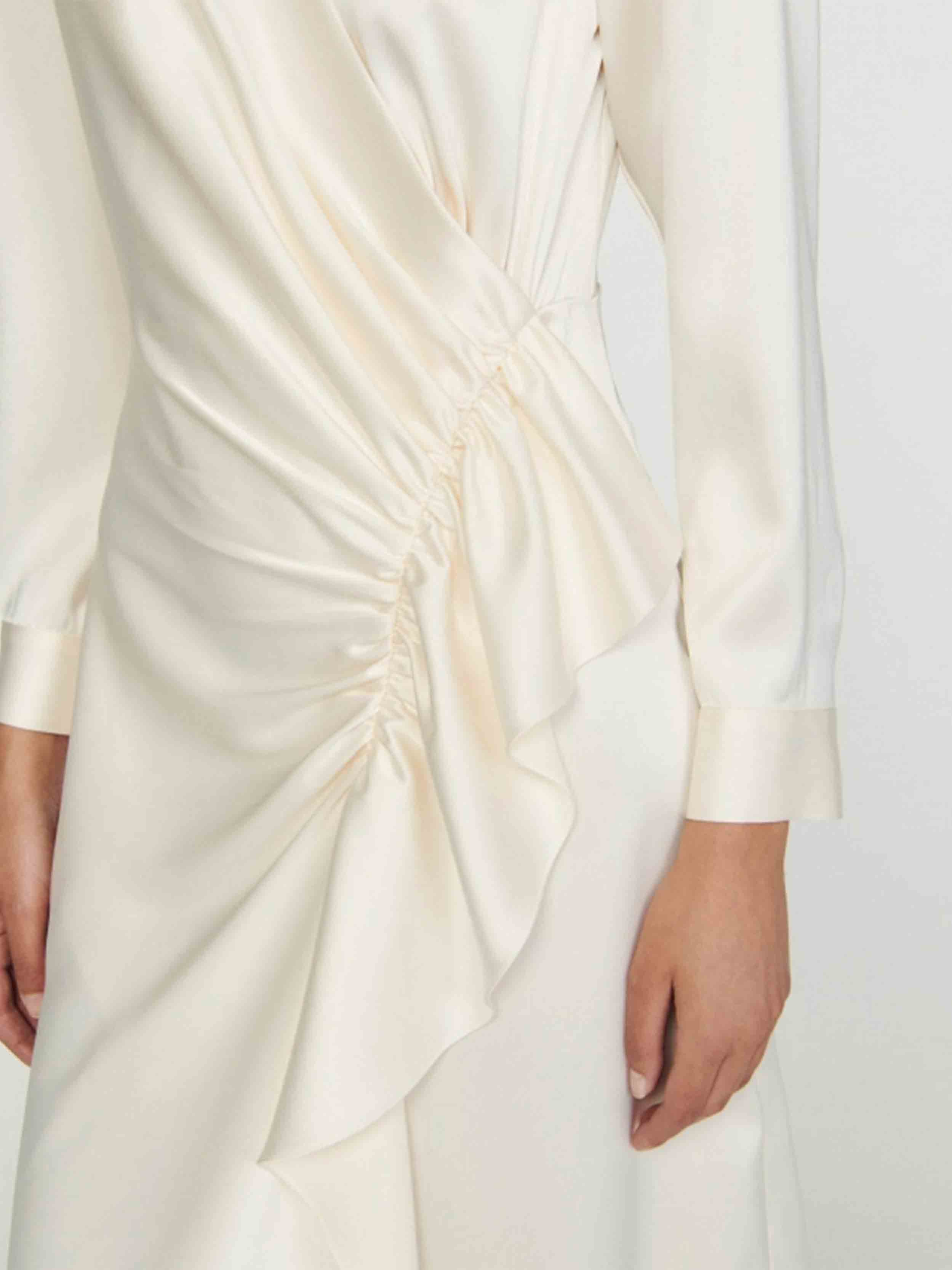 SANDRO - Women's Ruffled Satin-Effect Dress - Image 9