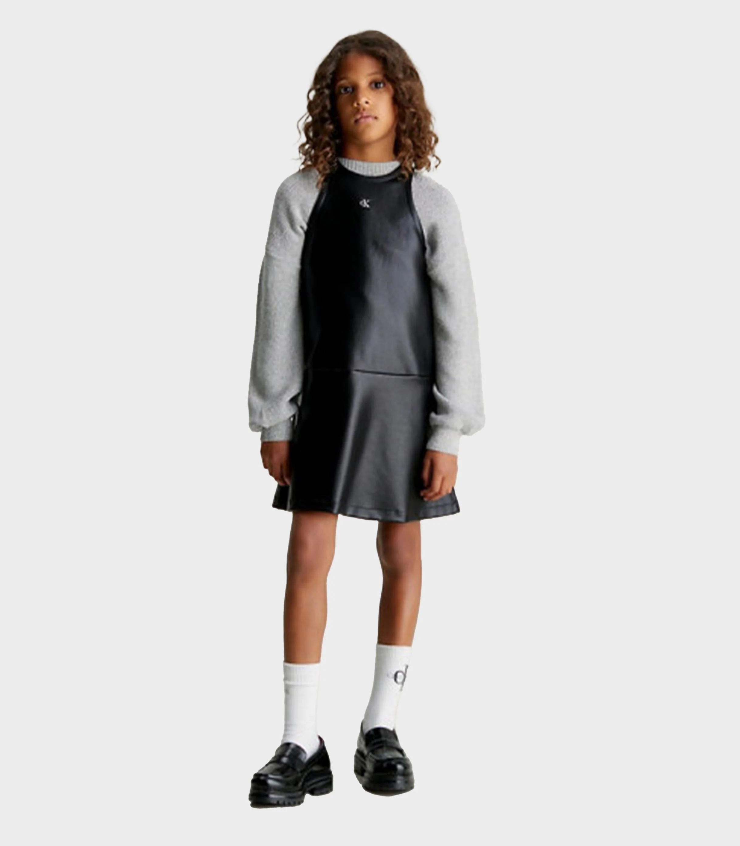 Calvin Klein  - Girls -  Coated Spacer Fit Flare Dress - Image 2