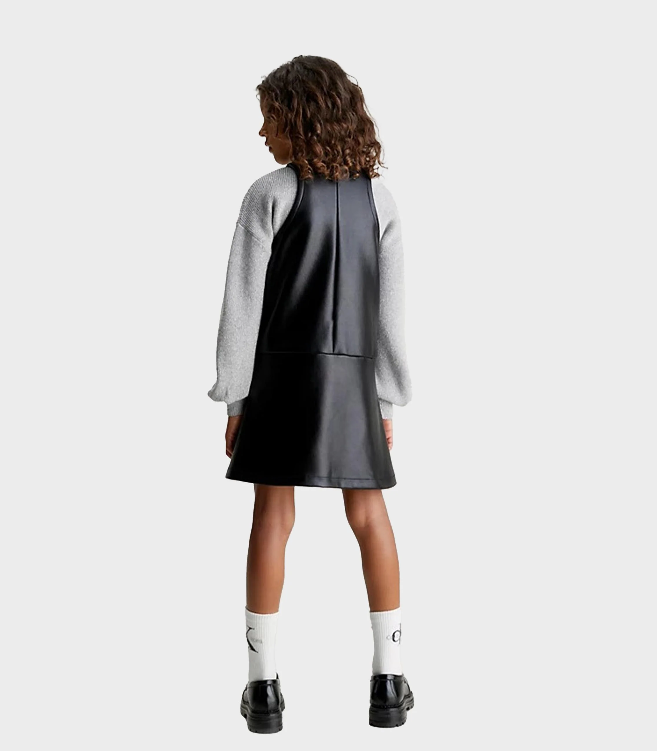 Calvin Klein  - Girls -  Coated Spacer Fit Flare Dress - Image 3