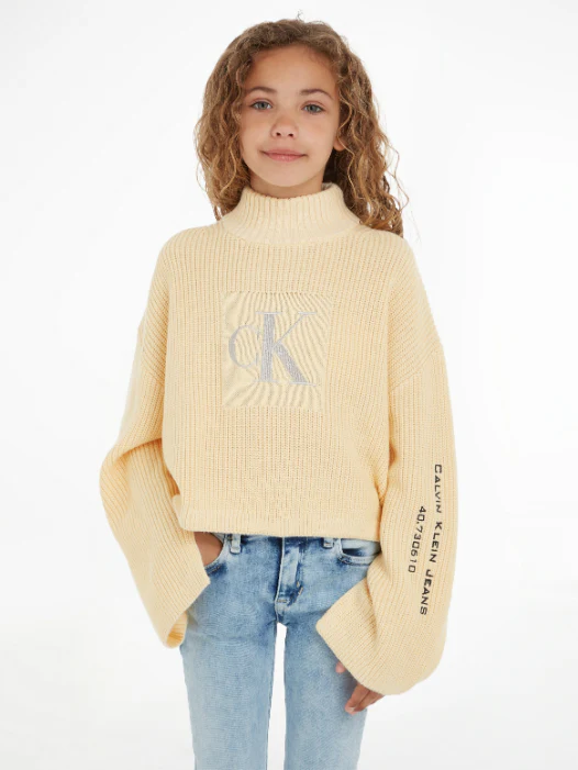 Calvin Klein - Girls' Oversized Layered Logo Jumper - Image 2