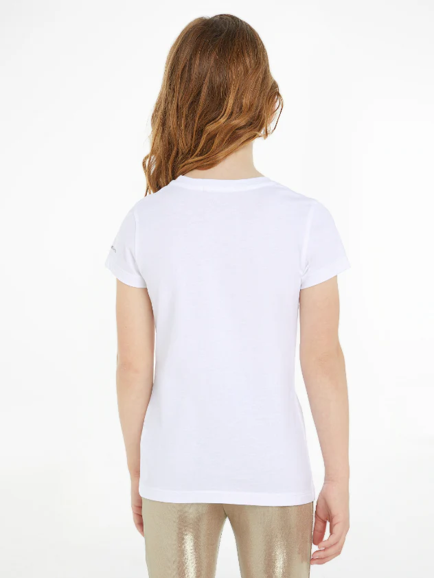 Calvin Klein - Girls' Shiny Logo Cotton T- Shirt - Image 3