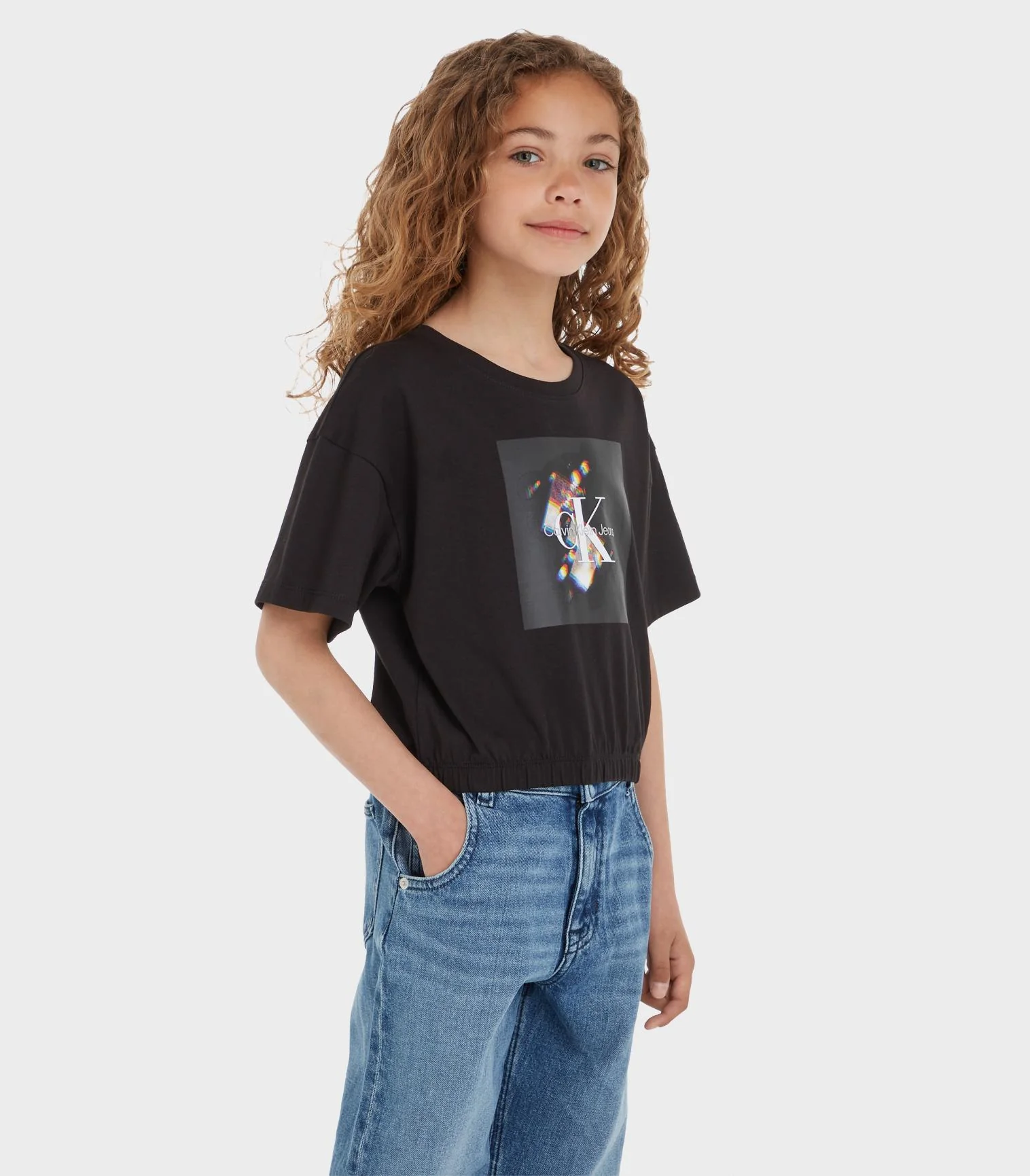 Calvin Klein - Girls' Crystal Print Crop T-Shirt - Image 2