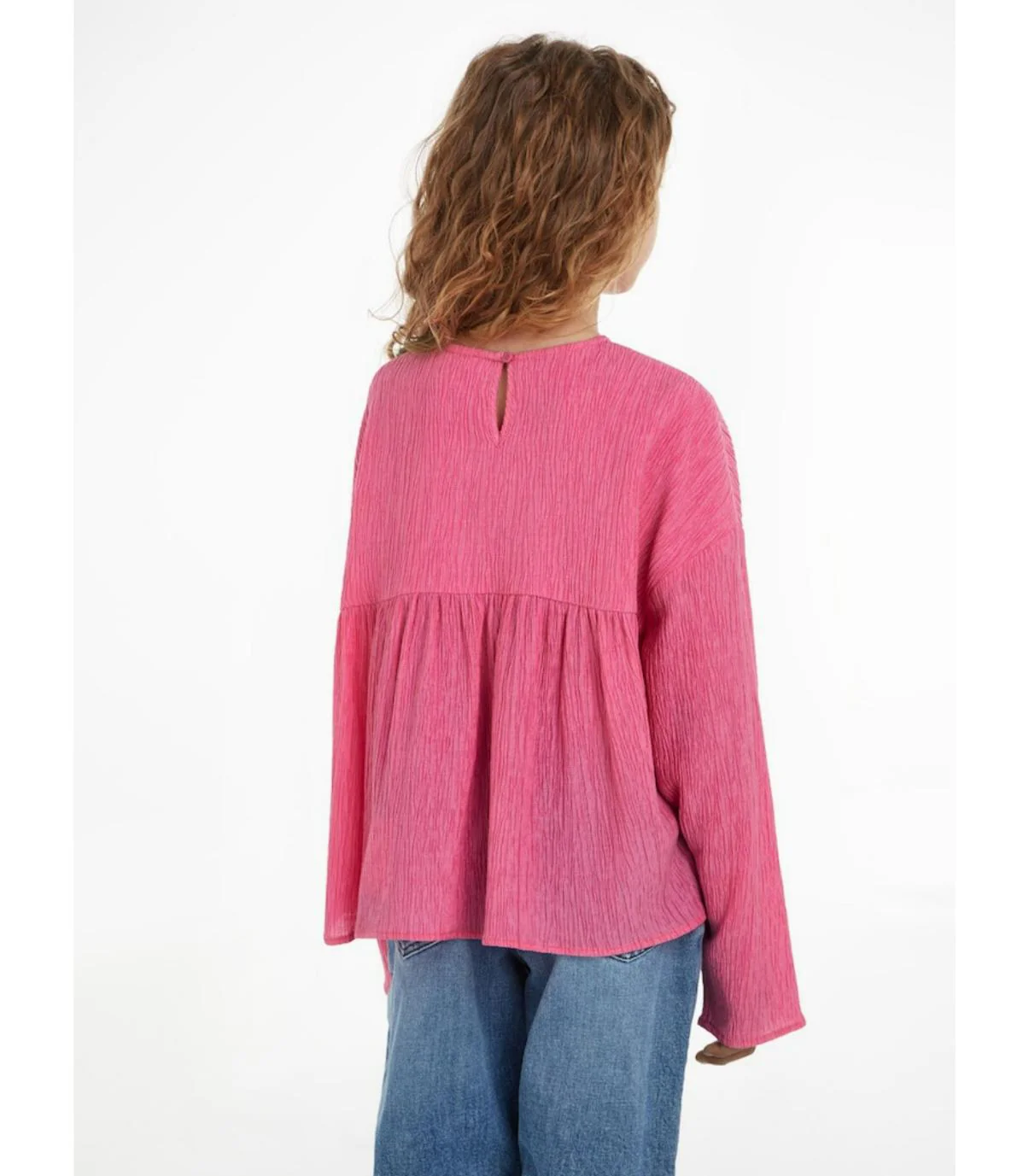 Calvin Klein - Girls' Crinkle Logo Badge Long Sleeve Top - Image 4