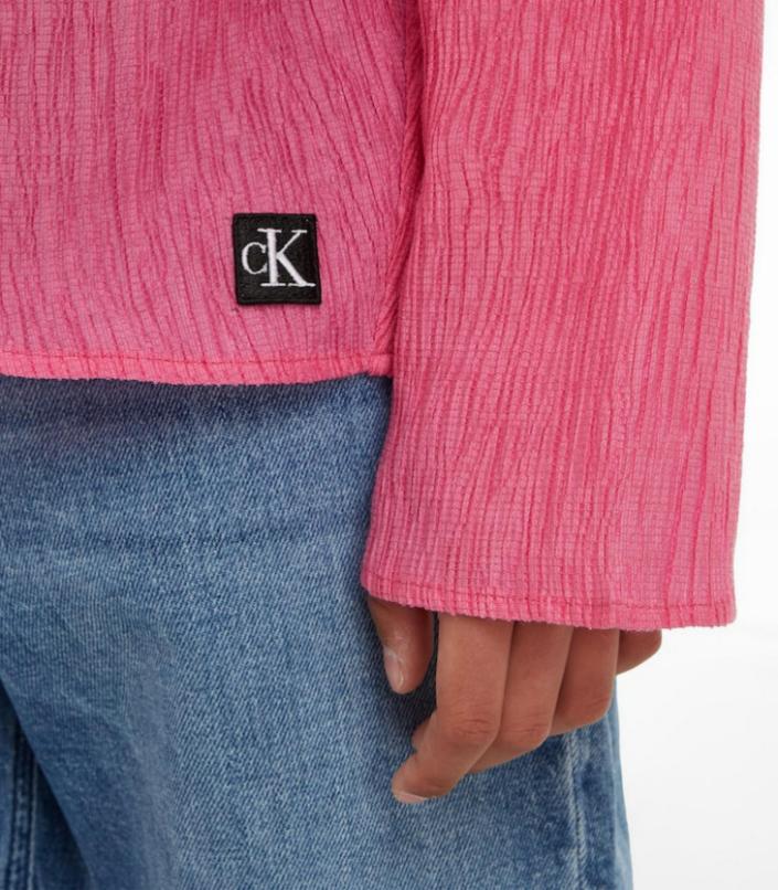 Calvin Klein - Girls' Crinkle Logo Badge Long Sleeve Top - Image 6