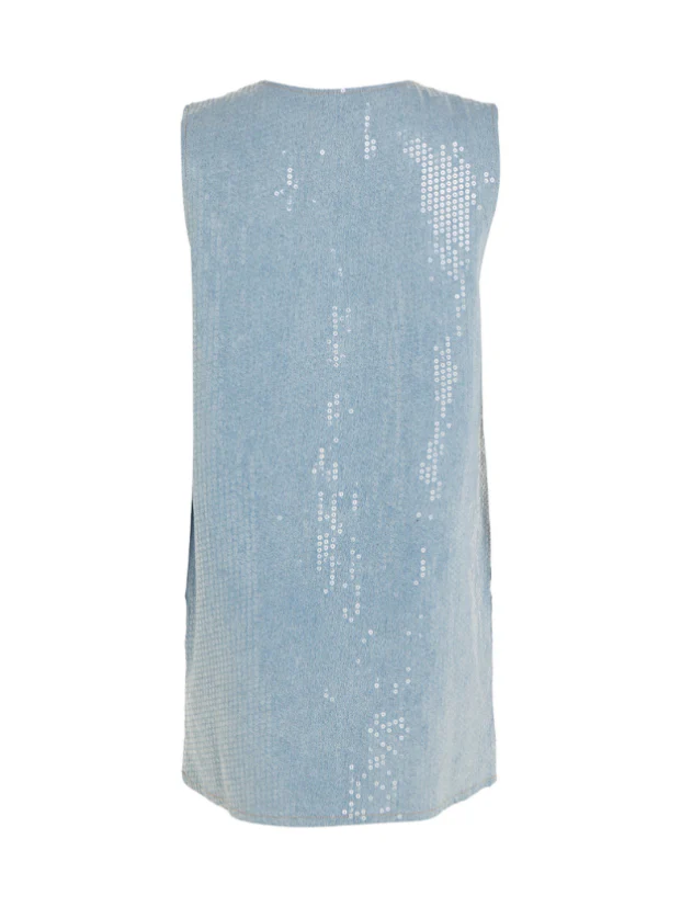 Calvin Klein Jeans - Women's Low V - Neck Sequins Denim Dress - Image 11