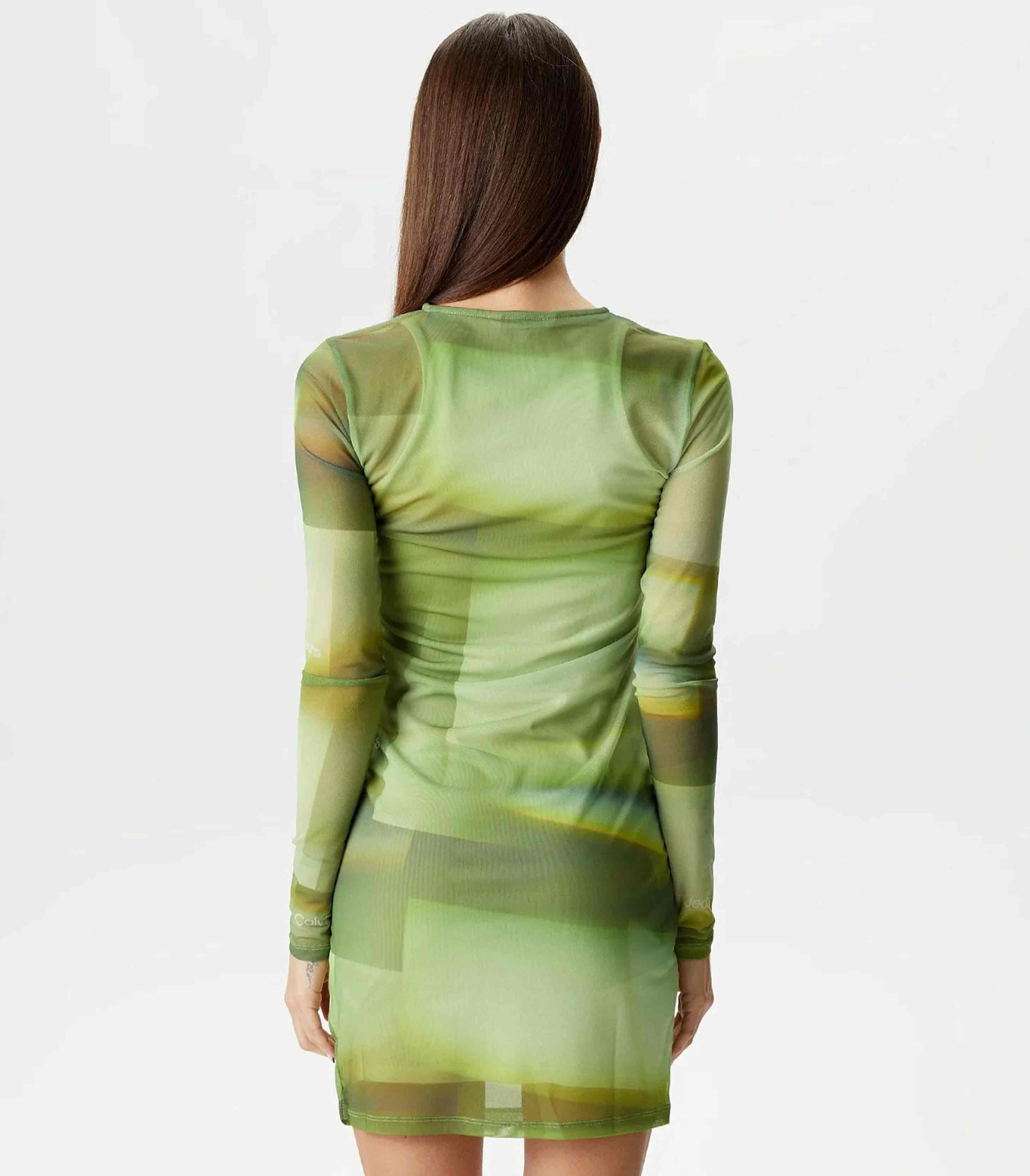 Calvin Klein Jeans - Patterned Mini Round Neck Slim Fit Dress - Image 3