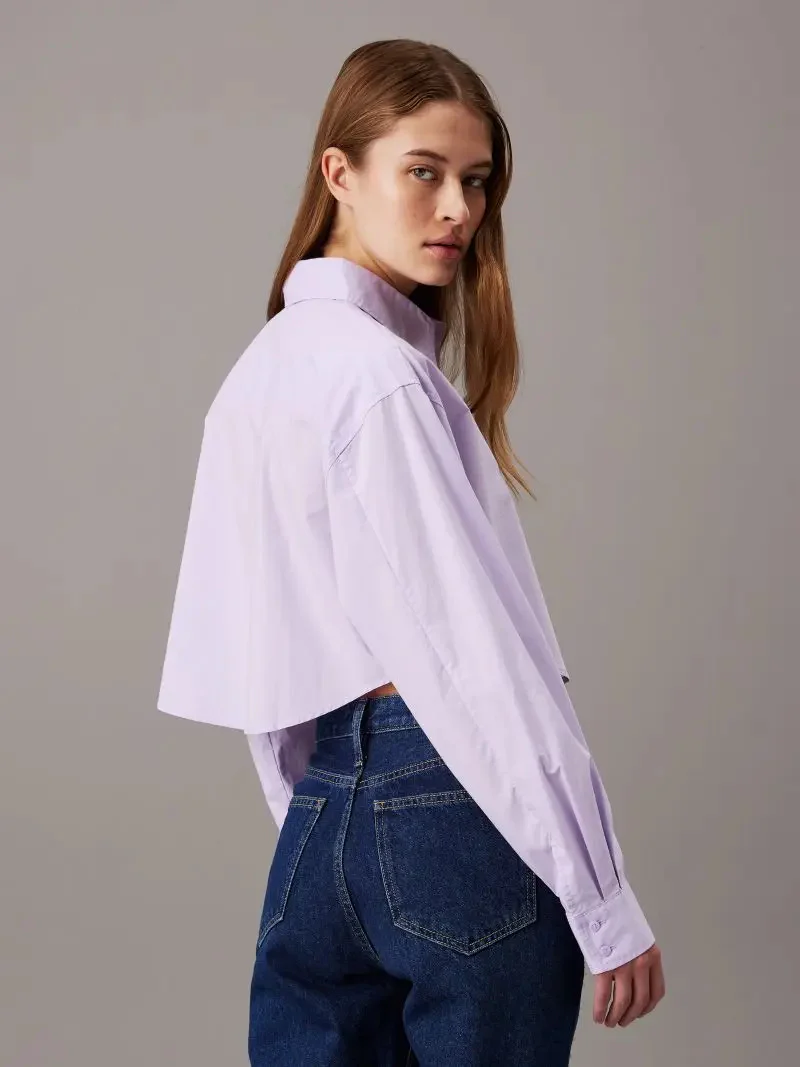 Calvin Klein Jeans - Woven Label Cropped Shirt - Image 2