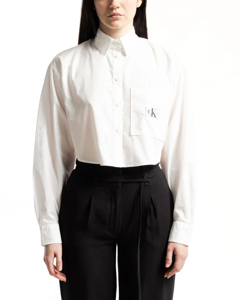 Calvin Klein Jeans - Woven Label Cropped Shirt - Image 5