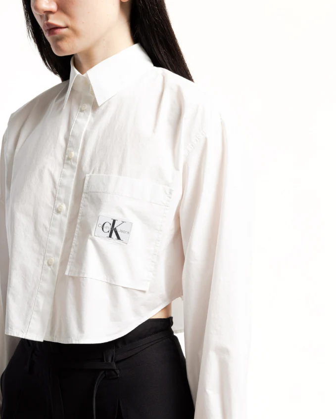 Calvin Klein Jeans - Woven Label Cropped Shirt - Image 9