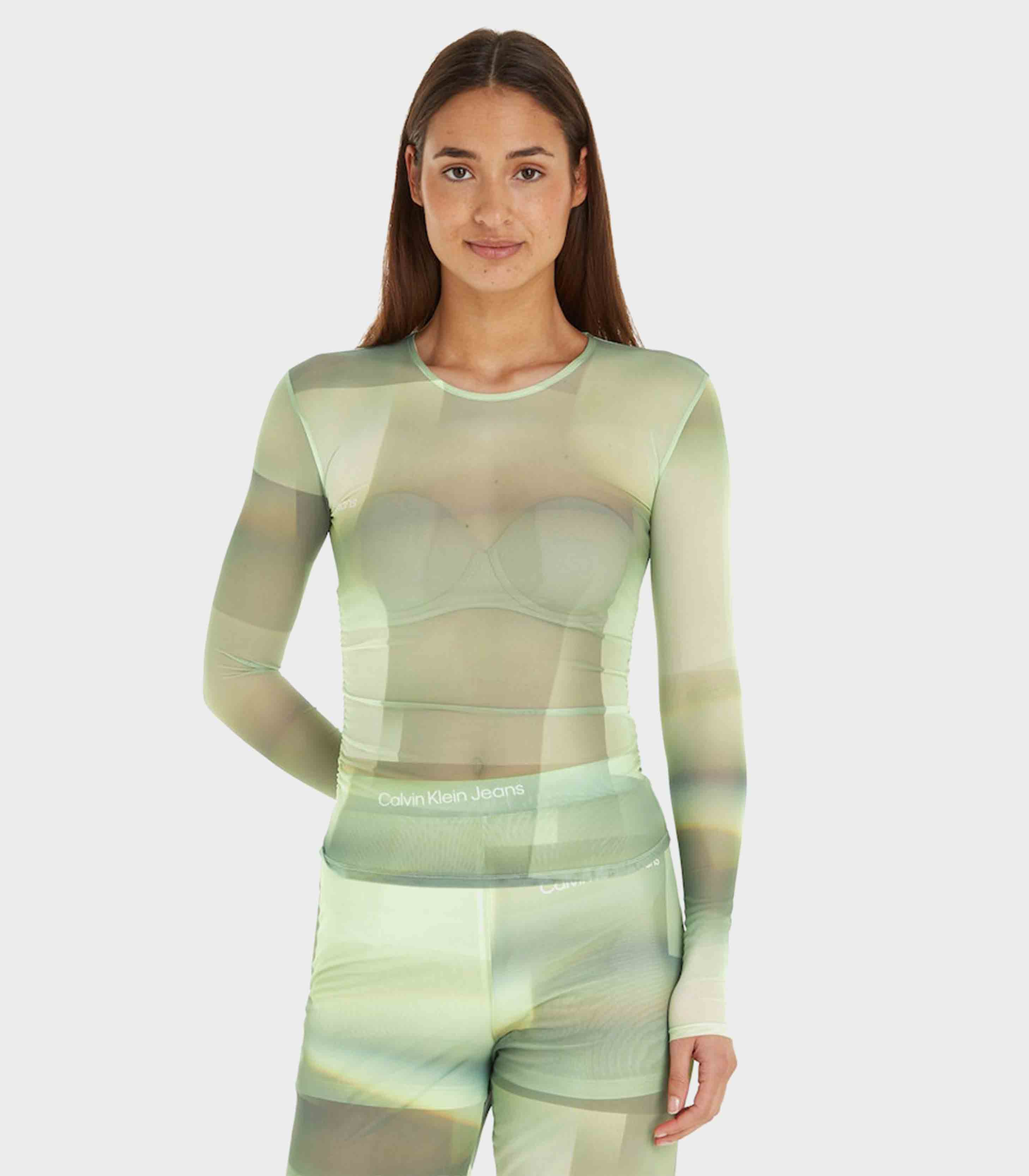 Calvin Klein Jeans - Printed Mesh Long Sleeve Top - Image 2