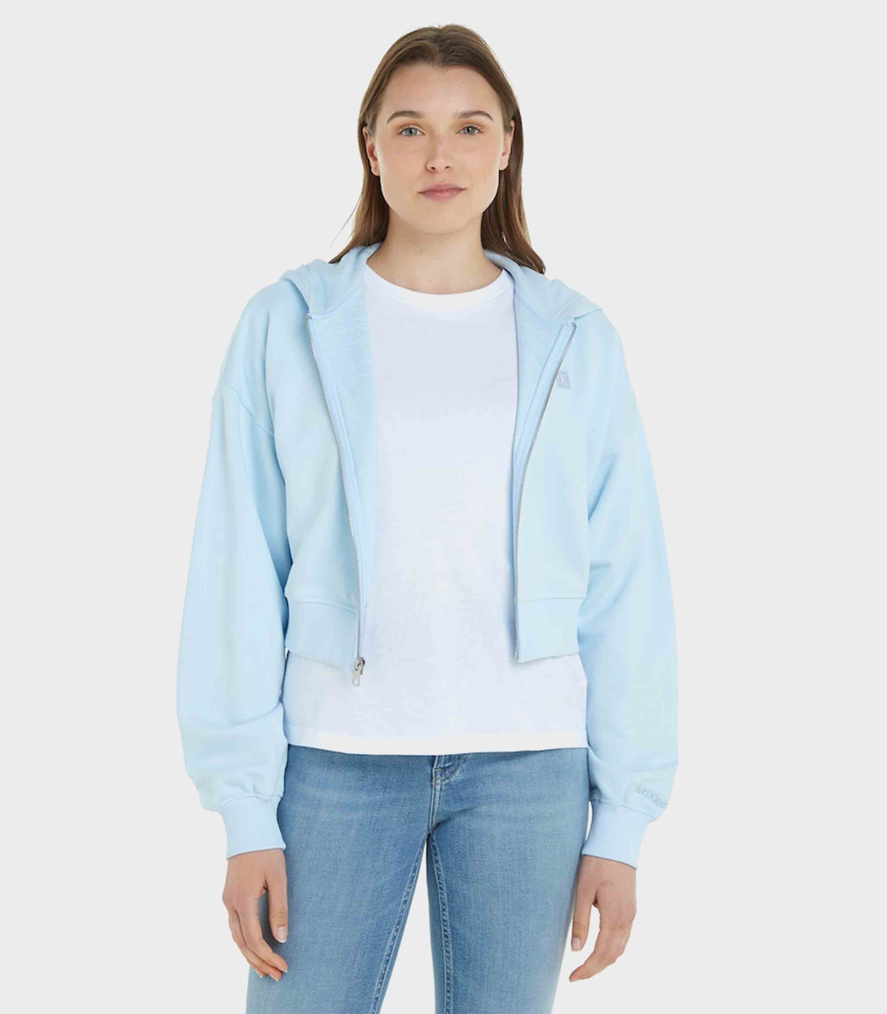Calvin Klein Jeans - Cotton Hooded Relaxed Fit Crop Sweatshirt - Image 12
