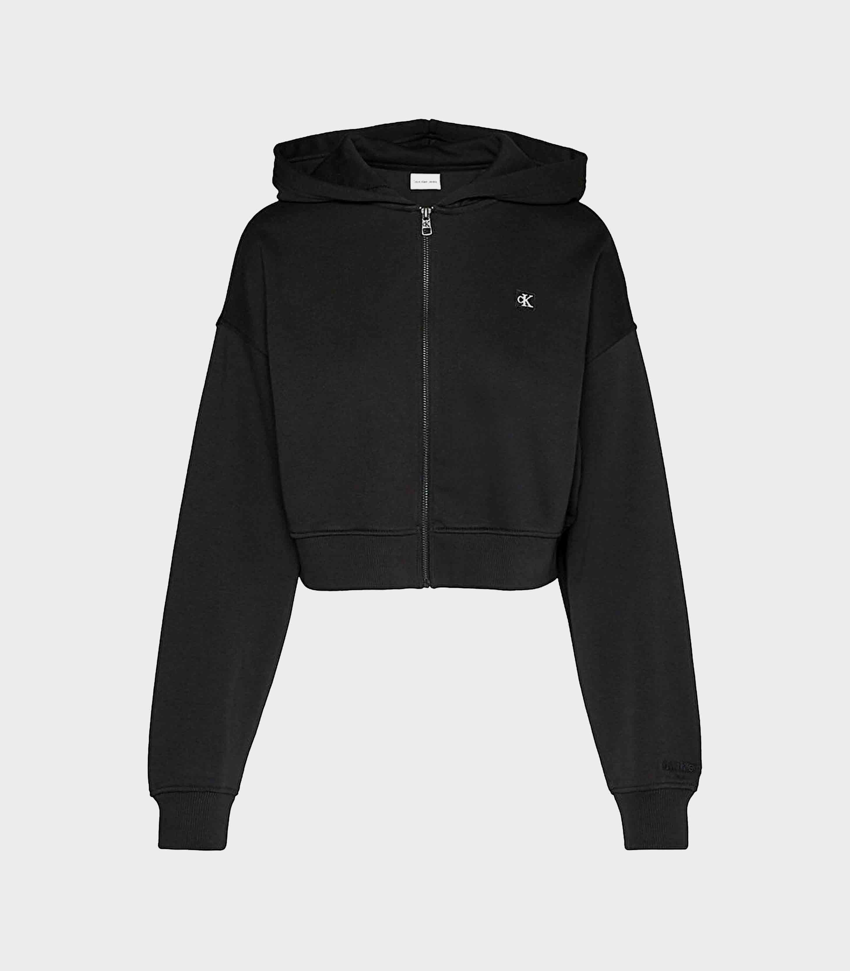 Calvin Klein Jeans - Cotton Hooded Relaxed Fit Crop Sweatshirt - Image 2