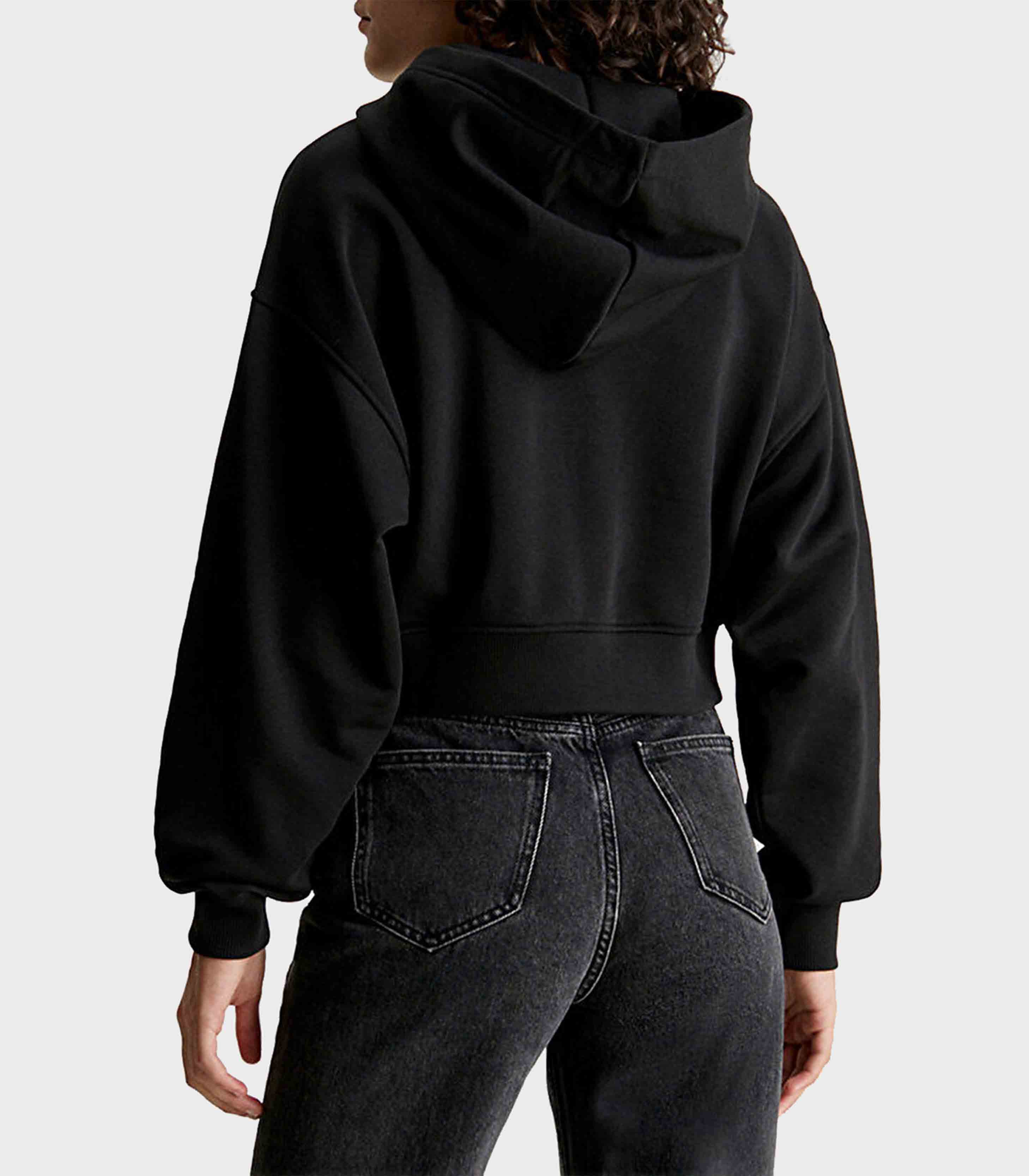Calvin Klein Jeans - Cotton Hooded Relaxed Fit Crop Sweatshirt - Image 6