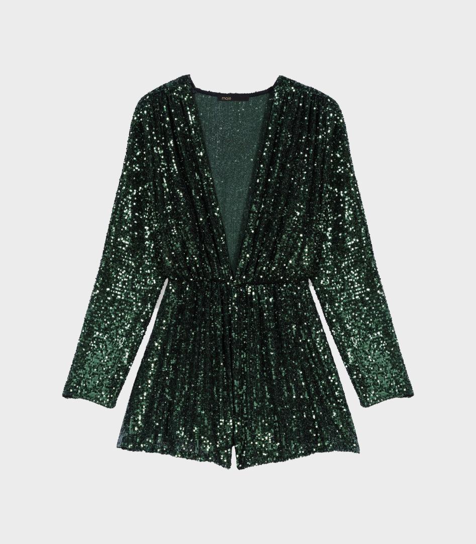 Maje - Sequinned Wide-Leg Playsuit - Image 3