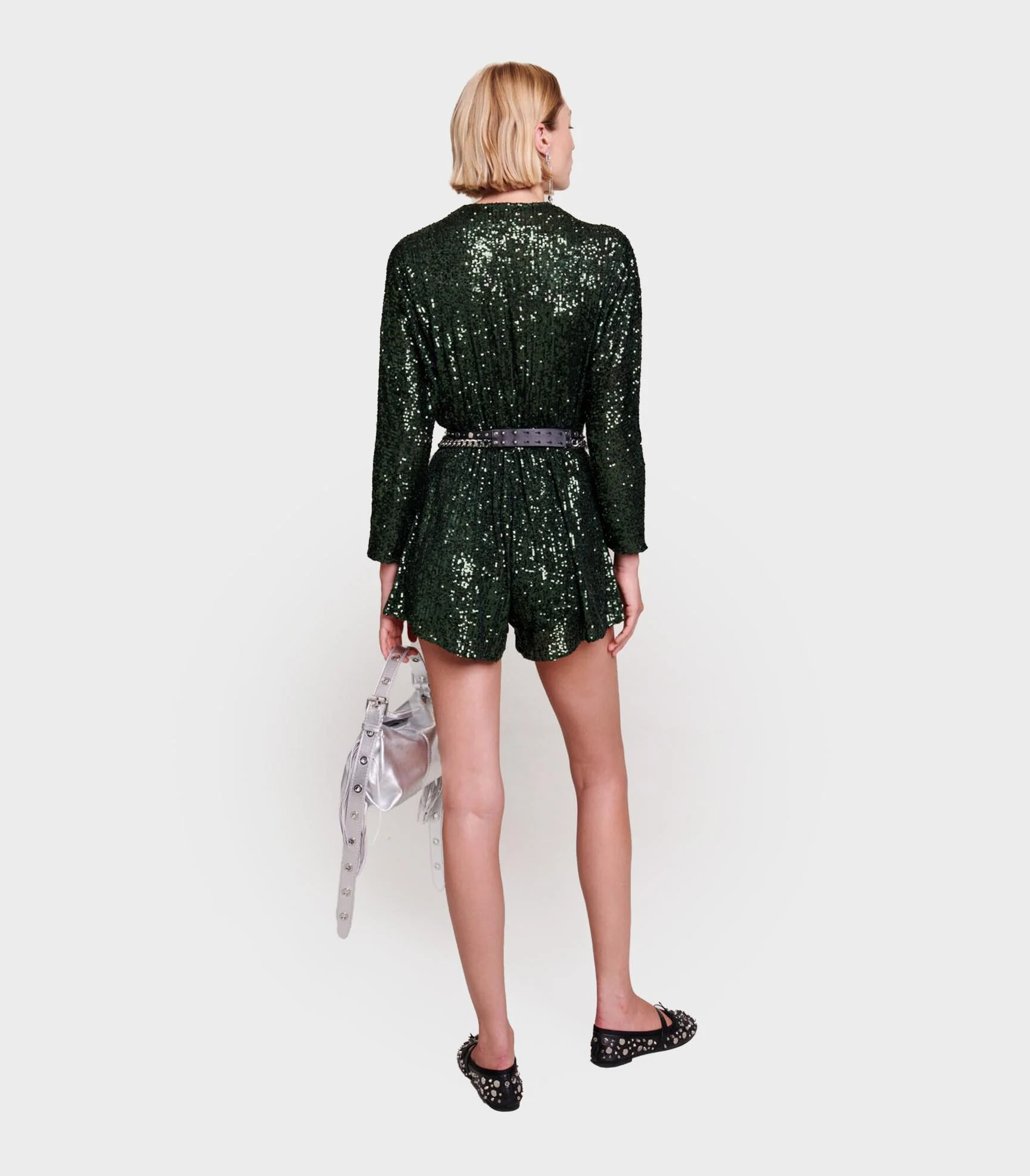 Maje - Sequinned Wide-Leg Playsuit - Image 5