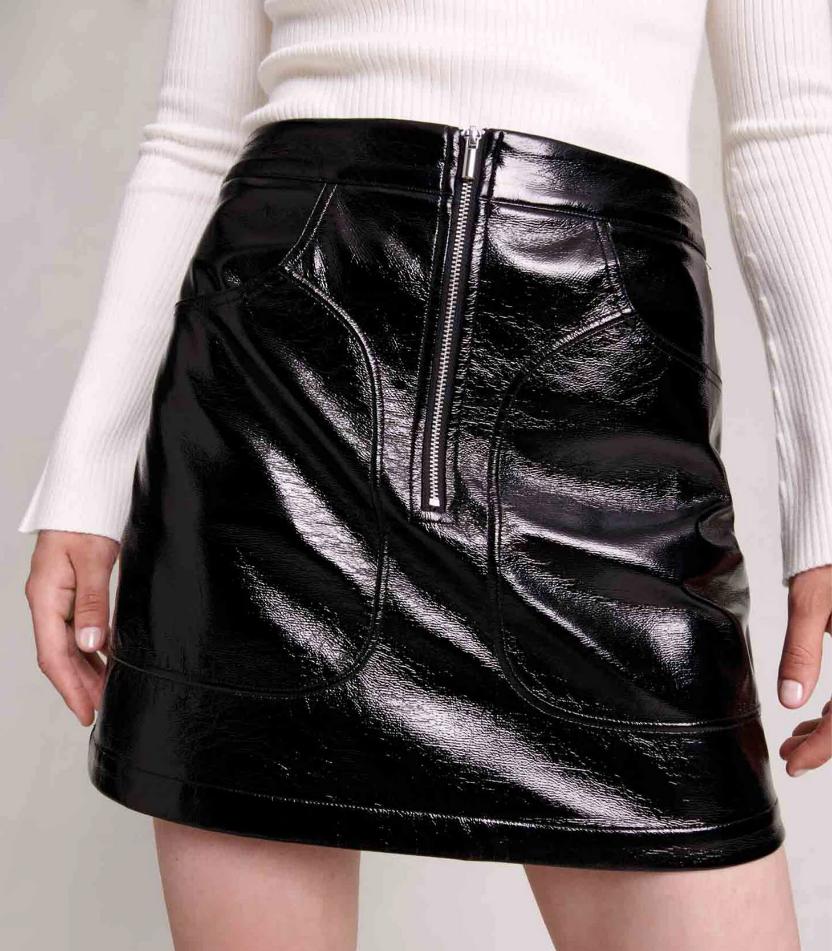 Maje - Short Vinyl Skirt - Image 6