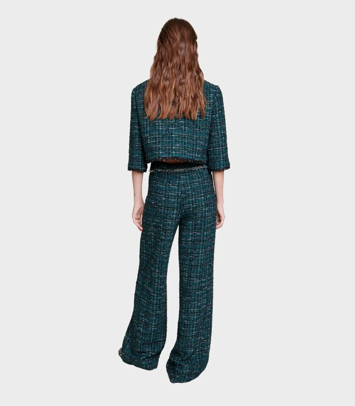 Maje - Wide-Leg Tweed Trousers - Image 3