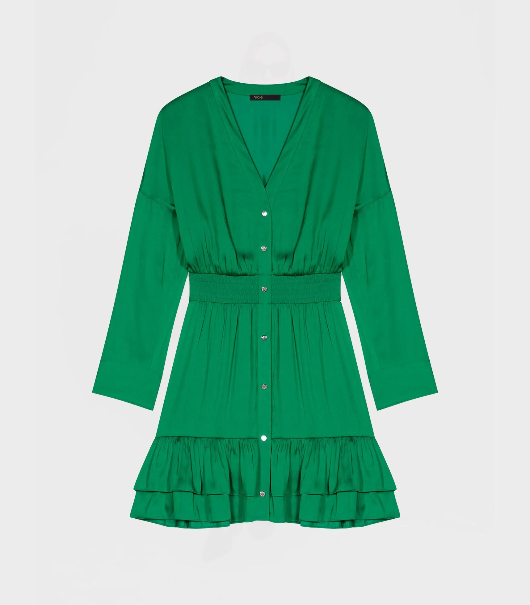 Maje - Fitted Short Satin Dress - Image 2