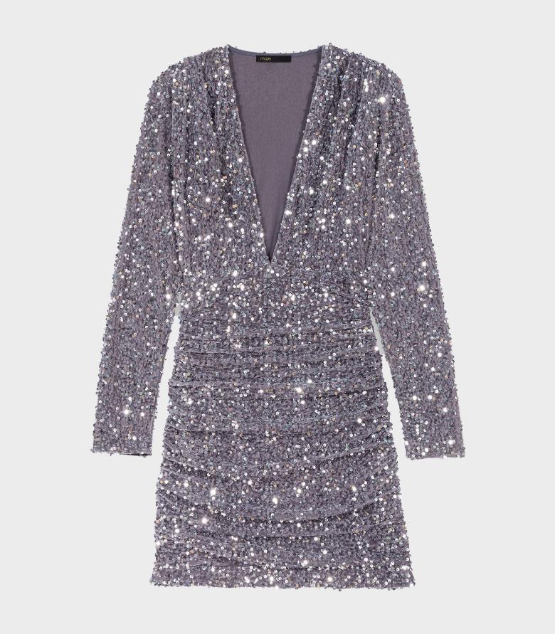 Maje - Sequined Velvet Dress - Image 7