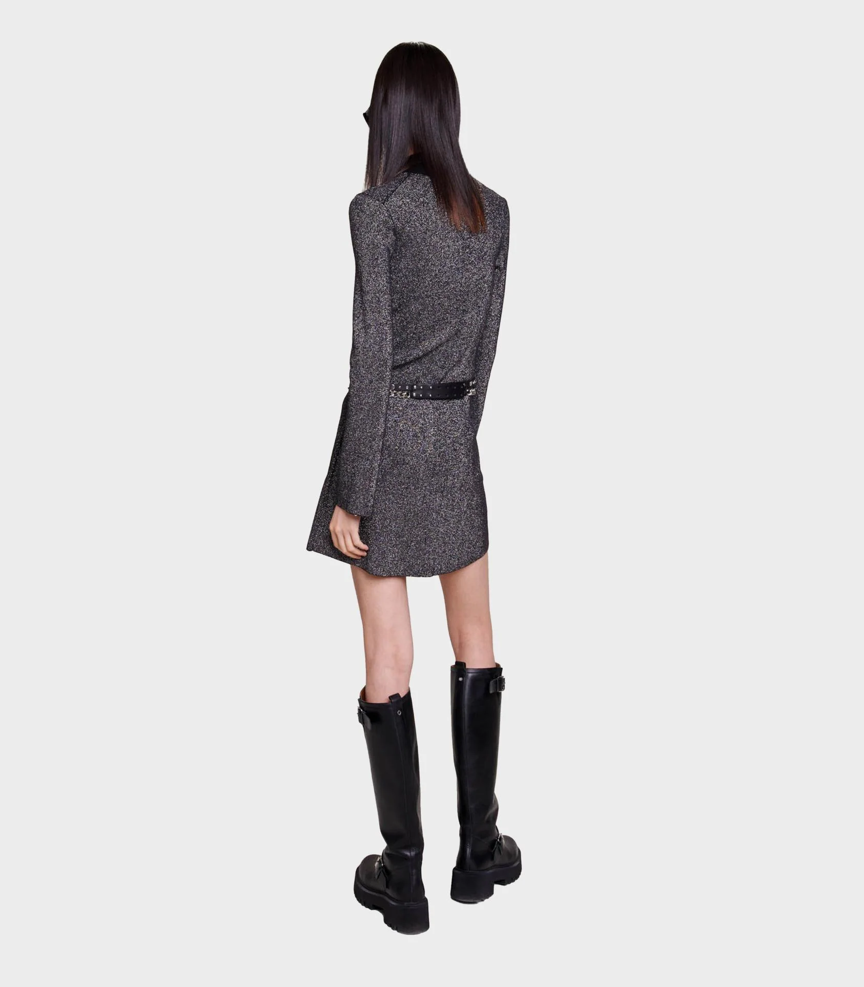 Maje - Short Glittery Knit Dress - Image 6