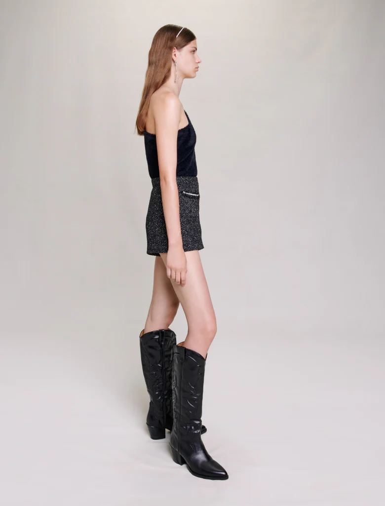 Maje - Glittery Tweed Shorts - Image 3