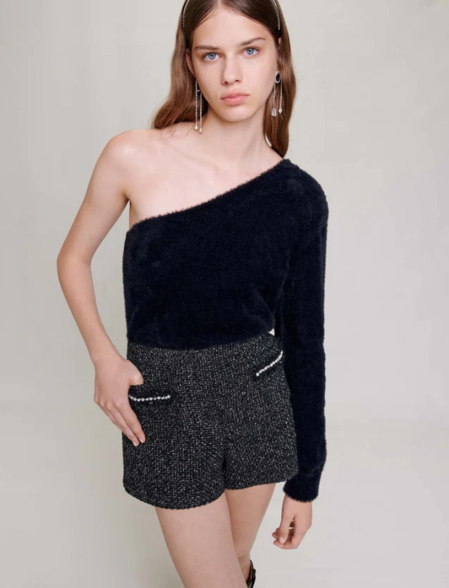 Maje - Glittery Tweed Shorts - Image 4