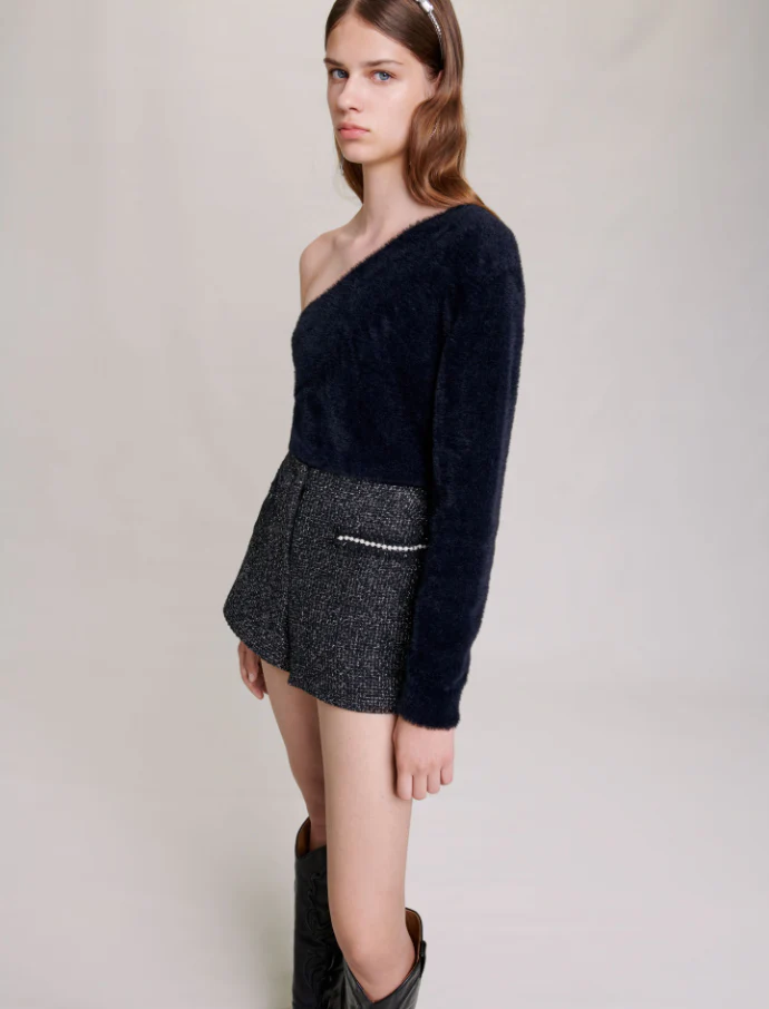 Maje - Glittery Tweed Shorts - Image 5