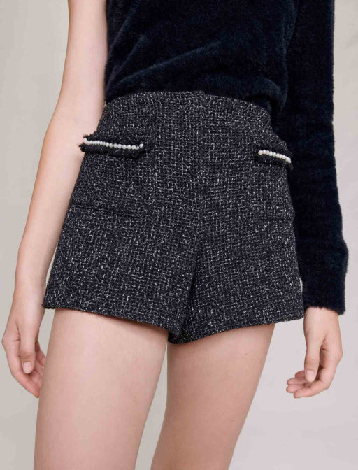 Maje - Glittery Tweed Shorts - Image 6
