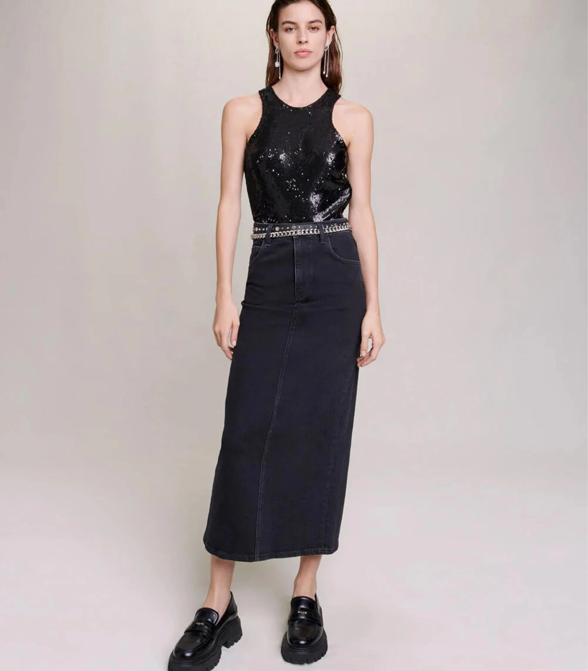 Maje - Sequinned Racerback Tank Top - Image 2